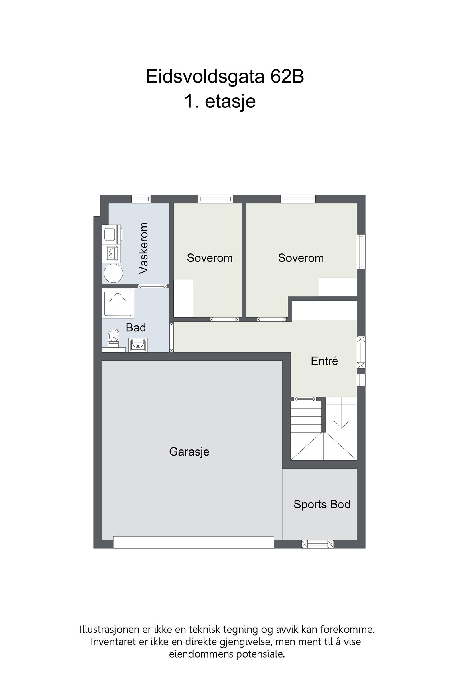 Plantegning 1. etasje. Galleribilde