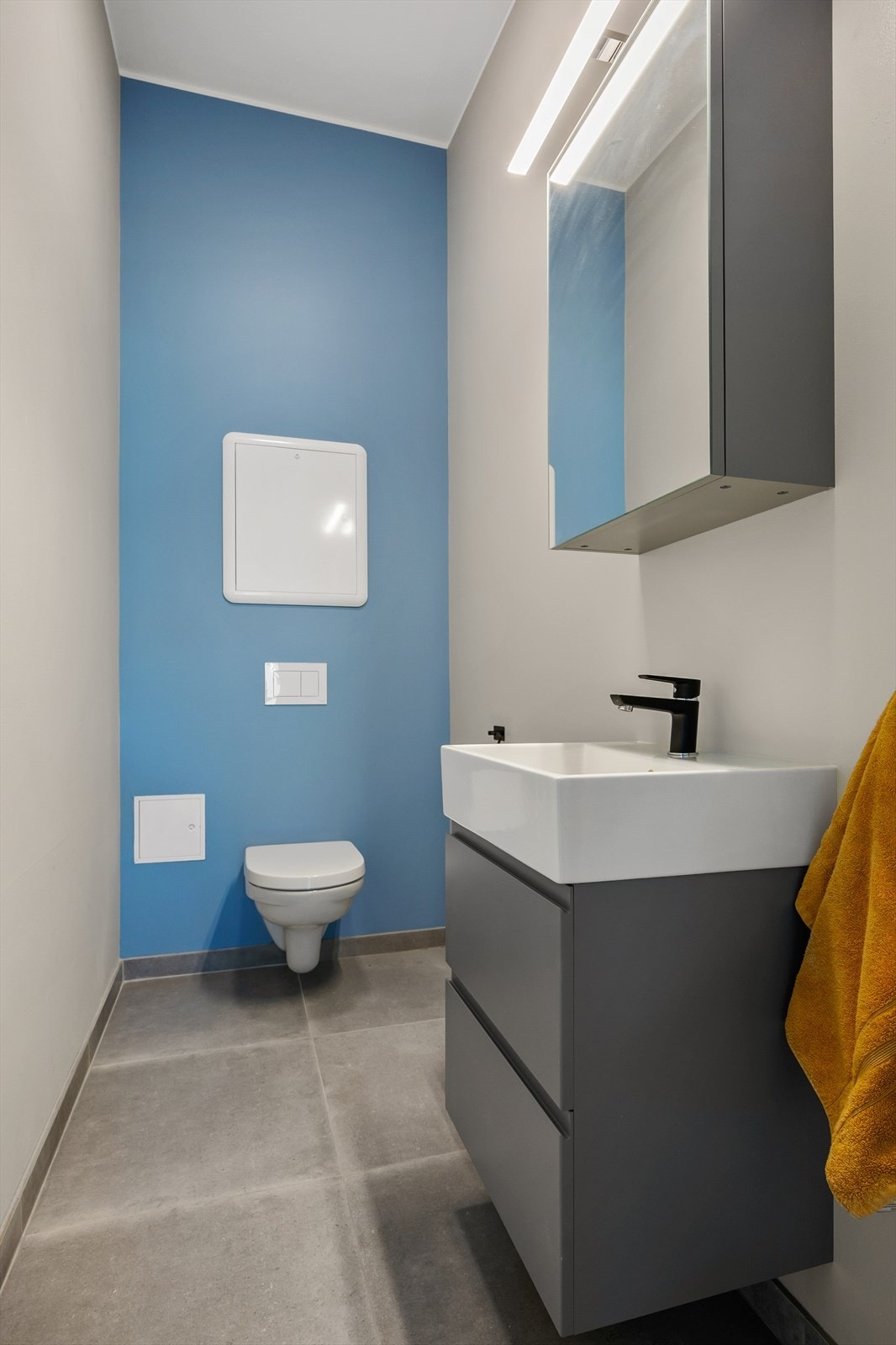 Separat toalettrom med servant - praktisk løsning for travle hverdager. Galleribilde