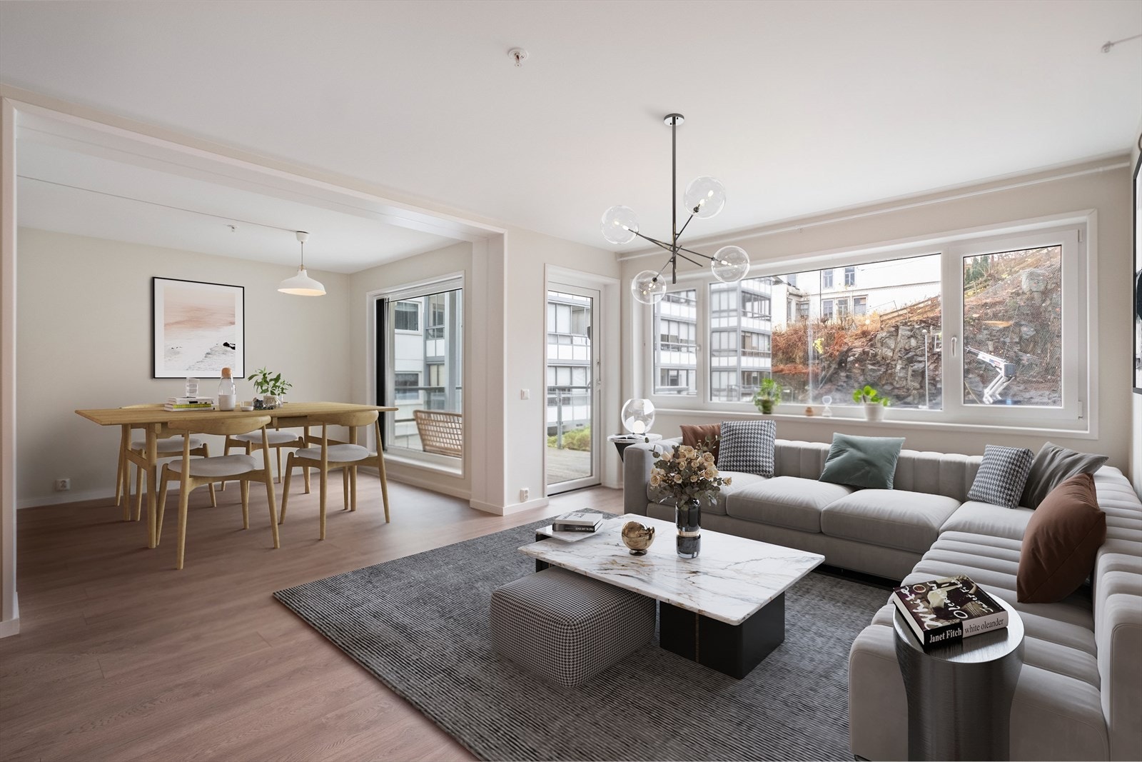 Flott åpen stue løsning - Bilde er digitalt stylet Galleribilde