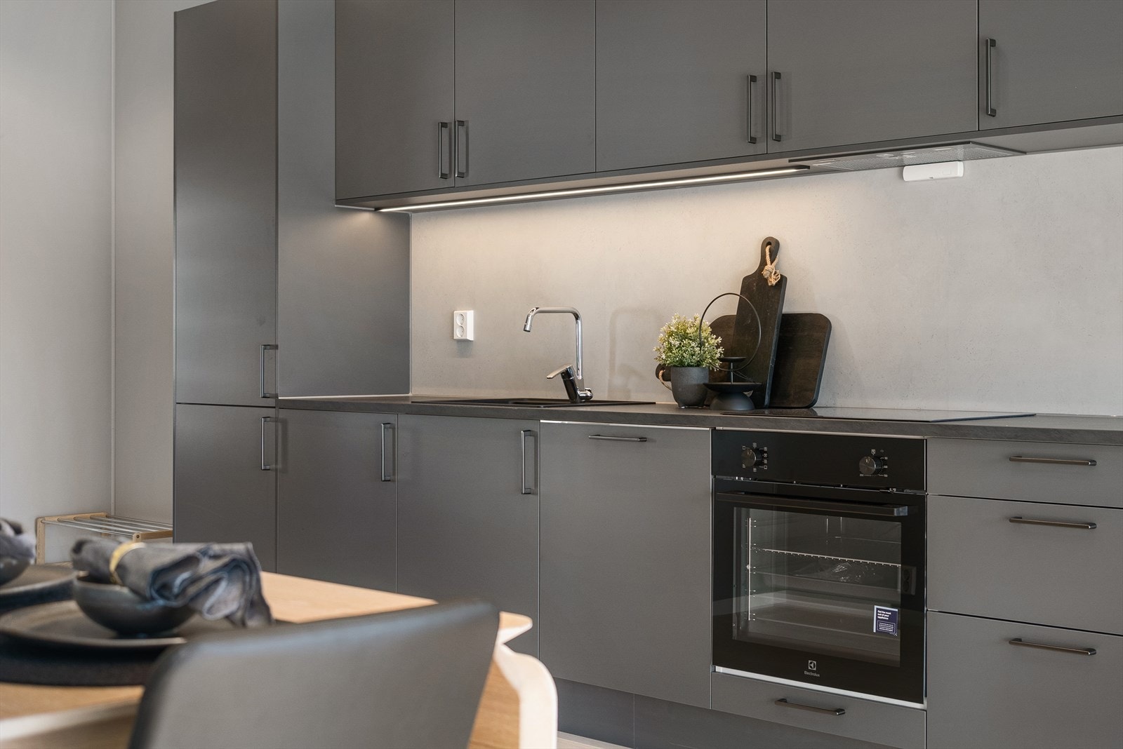 Plass til et spisebord ved kjøkken. (Bilde fra 3C). Galleribilde