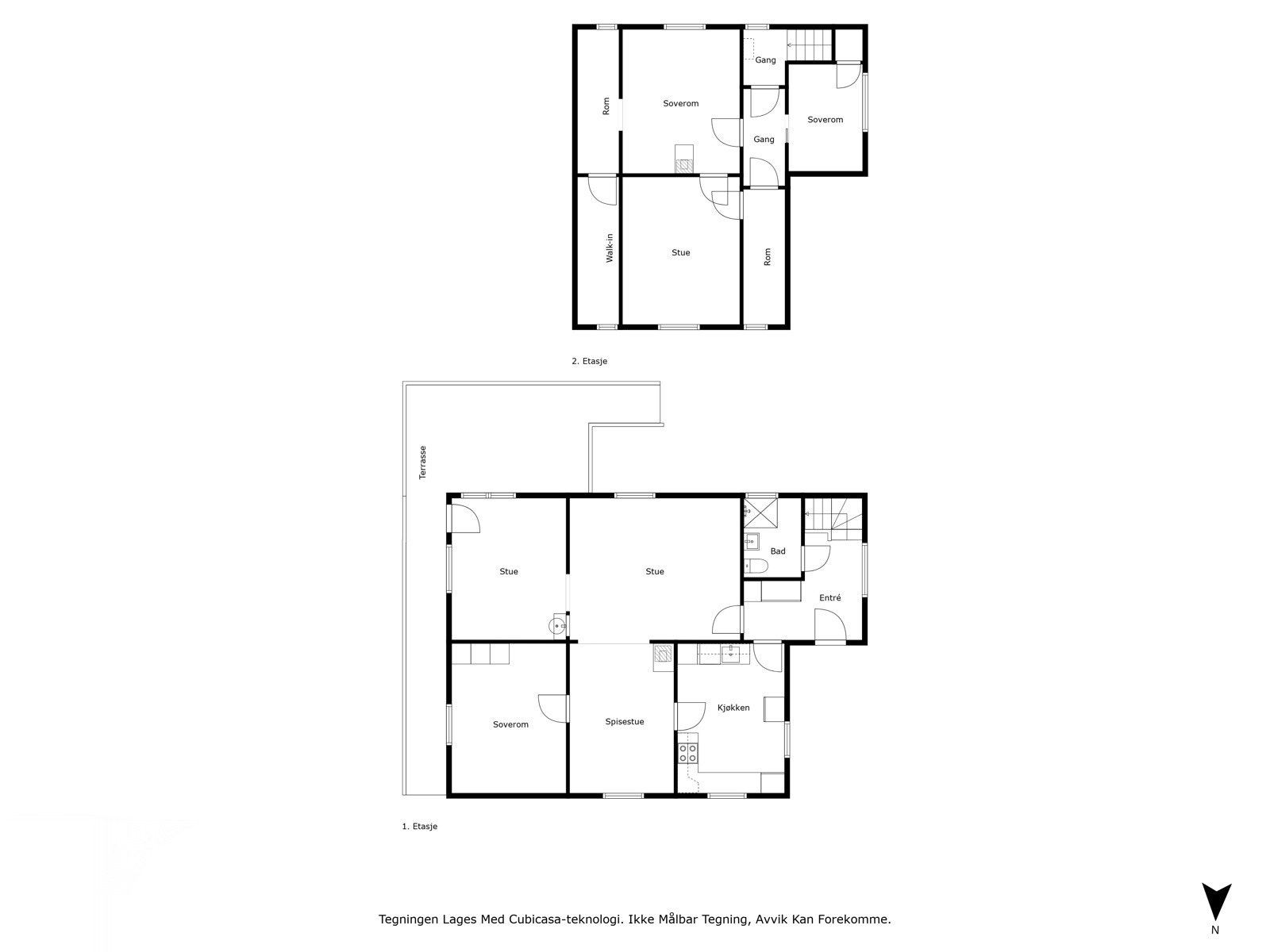 Plantegning 1 og 2 etasje. Galleribilde