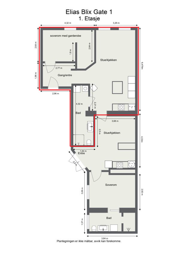 Plantegning del 1. Galleribilde