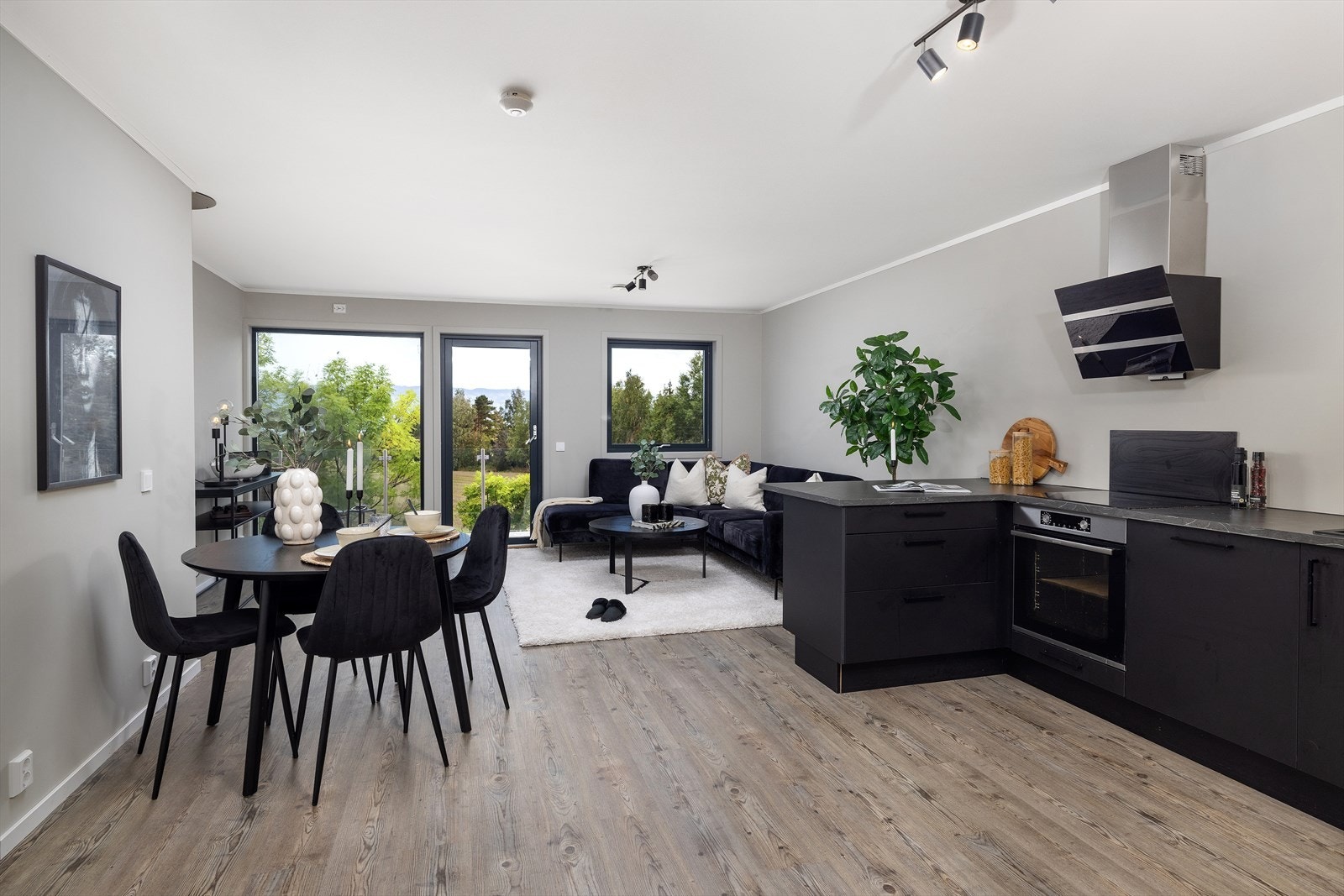 Leiligheten har gjennomførte detaljer og minimalt med slitasje. Galleribilde