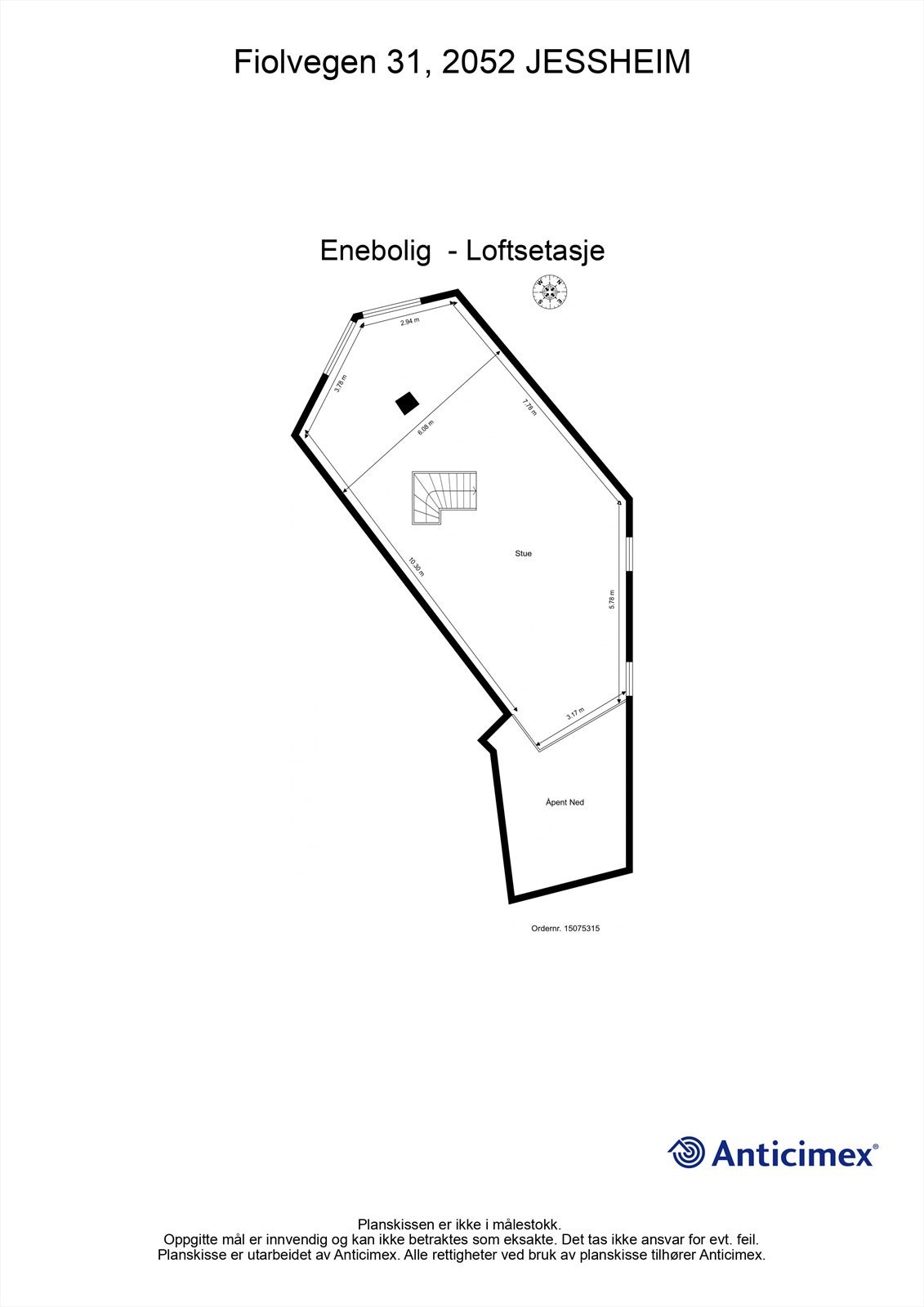 Plantegning loftetasje Galleribilde