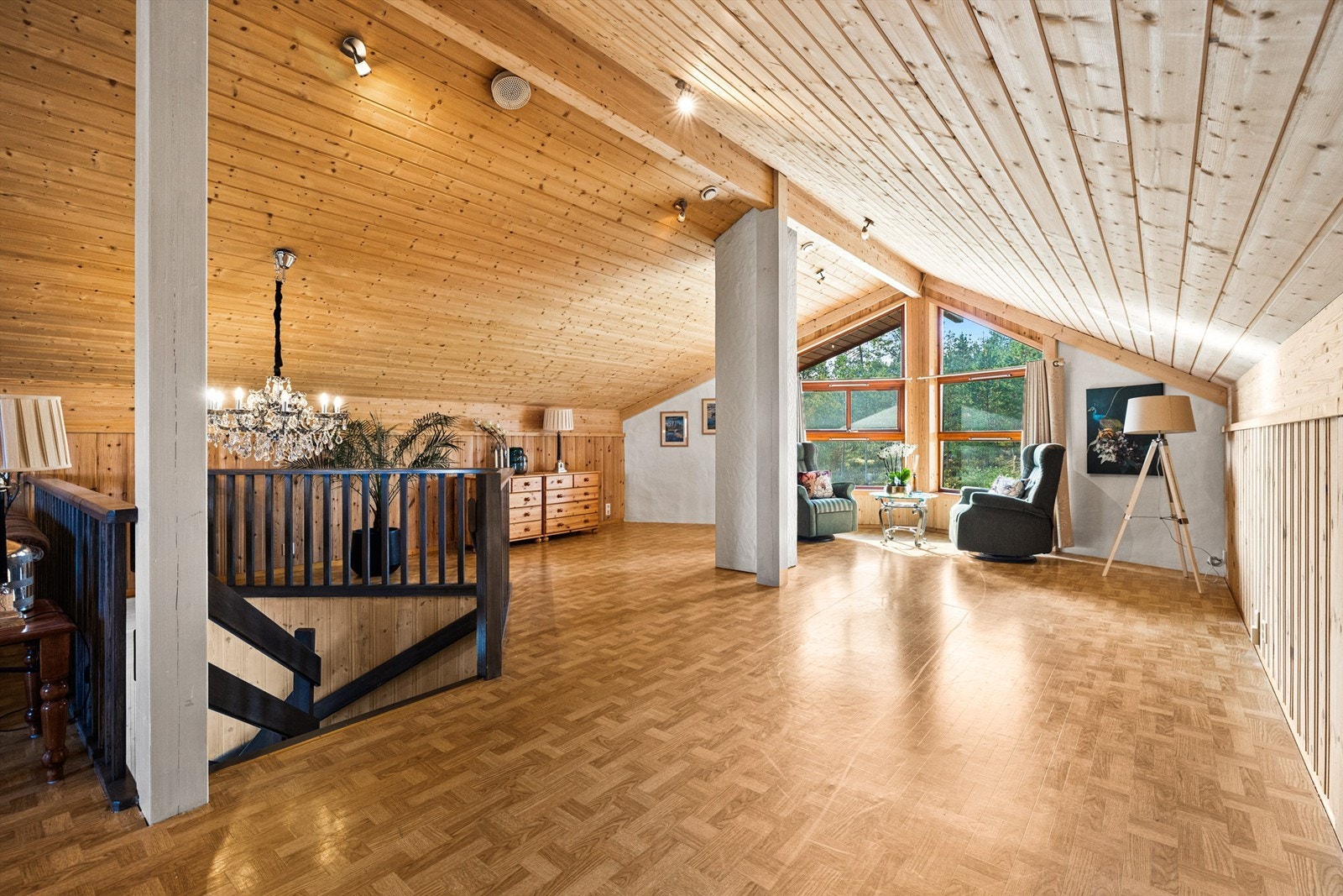 Stor loftstue med flere muligheter for innredning Galleribilde