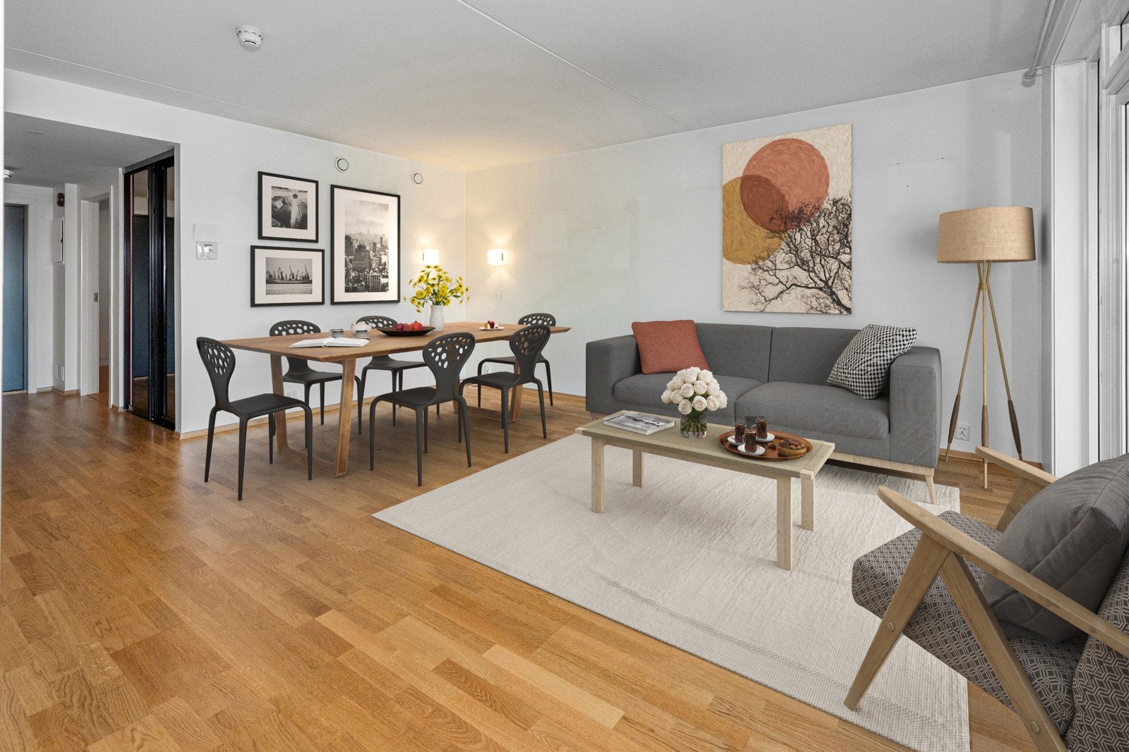 Digitalt stylet bilde fra stuen Galleribilde