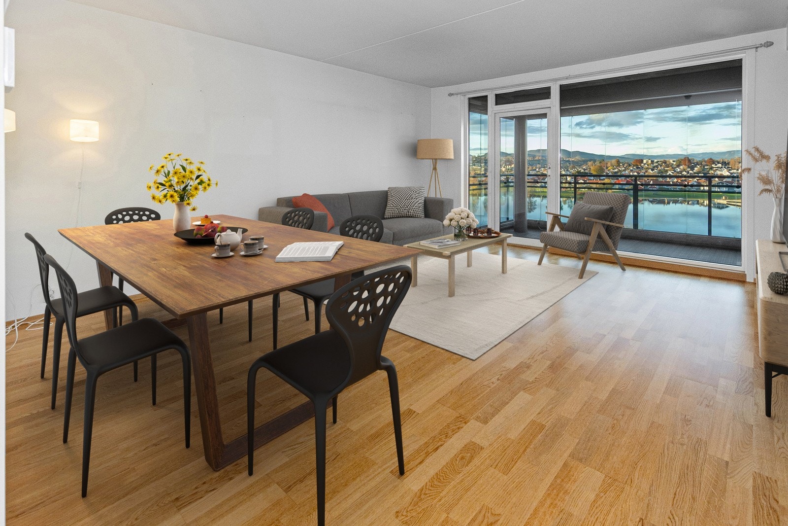 Digitalt stylet bilde fra stuen Galleribilde