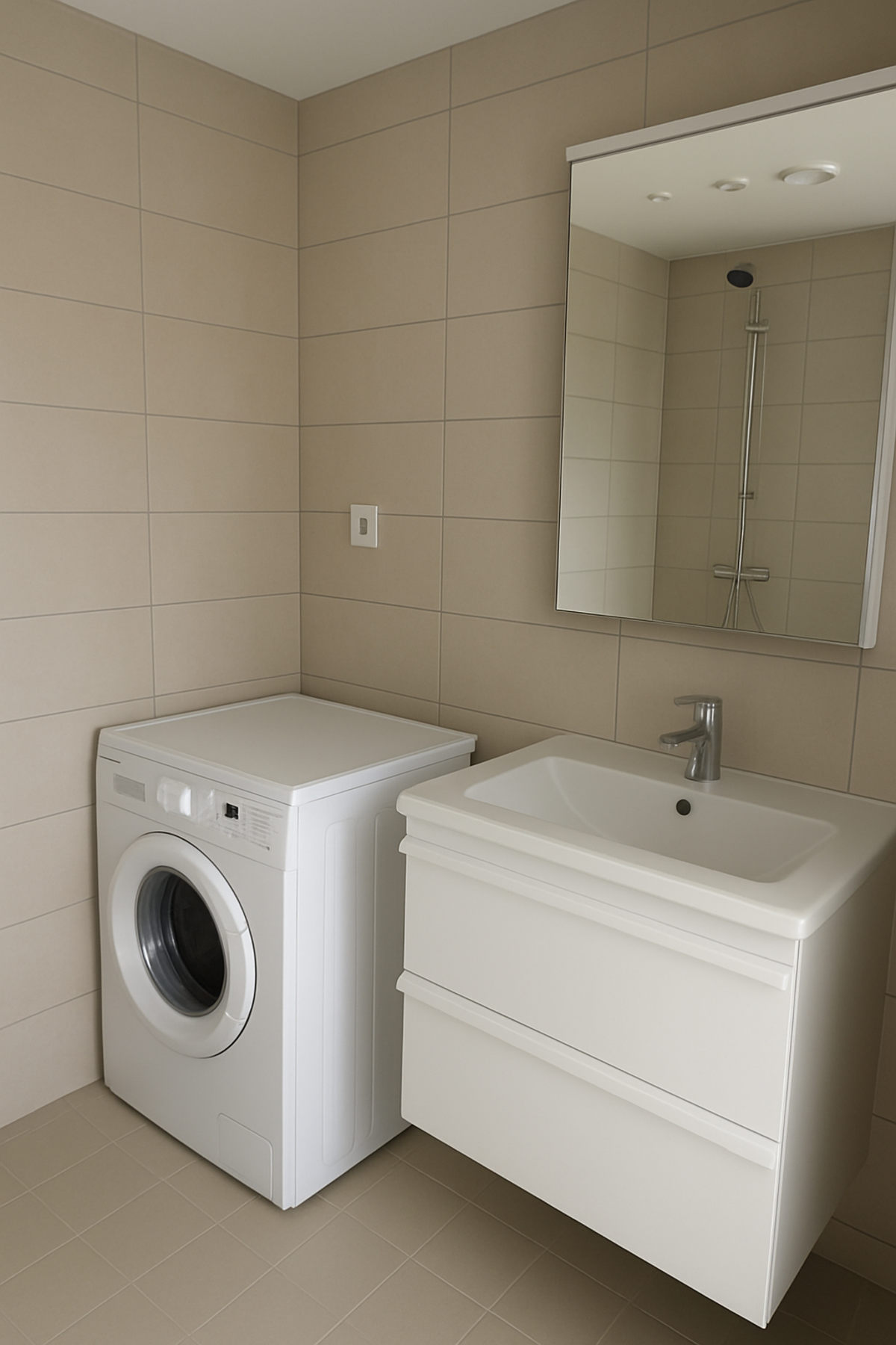 Plass for 60 cm vaskemaskin mellom servant og vegg Galleribilde