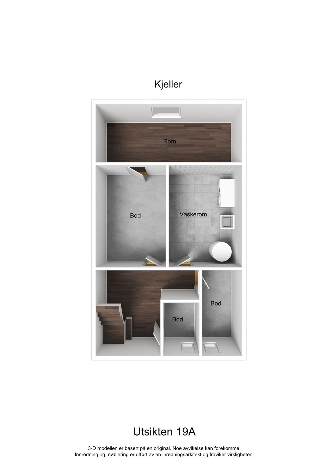 3D planillustrasjon kjelleretasje. Galleribilde