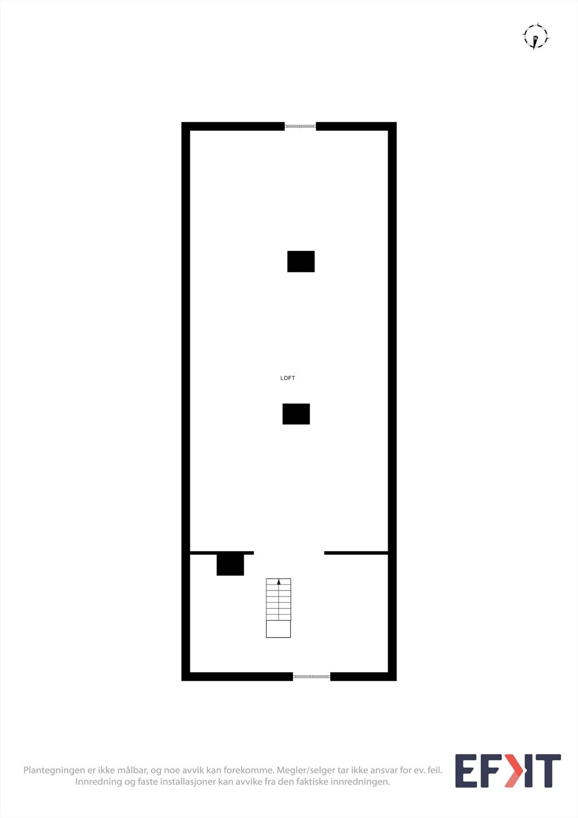 Loftet består av et uinnredet lagerrom som gir ytterligere lagringsmuligheter. Galleribilde