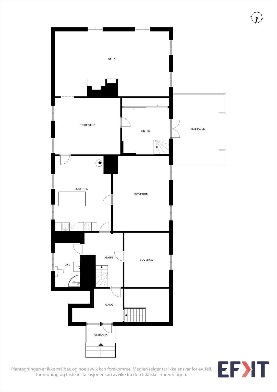 Plantegning for boenheten i 1. etasje, som har et bruksareal på 176 m². Galleribilde