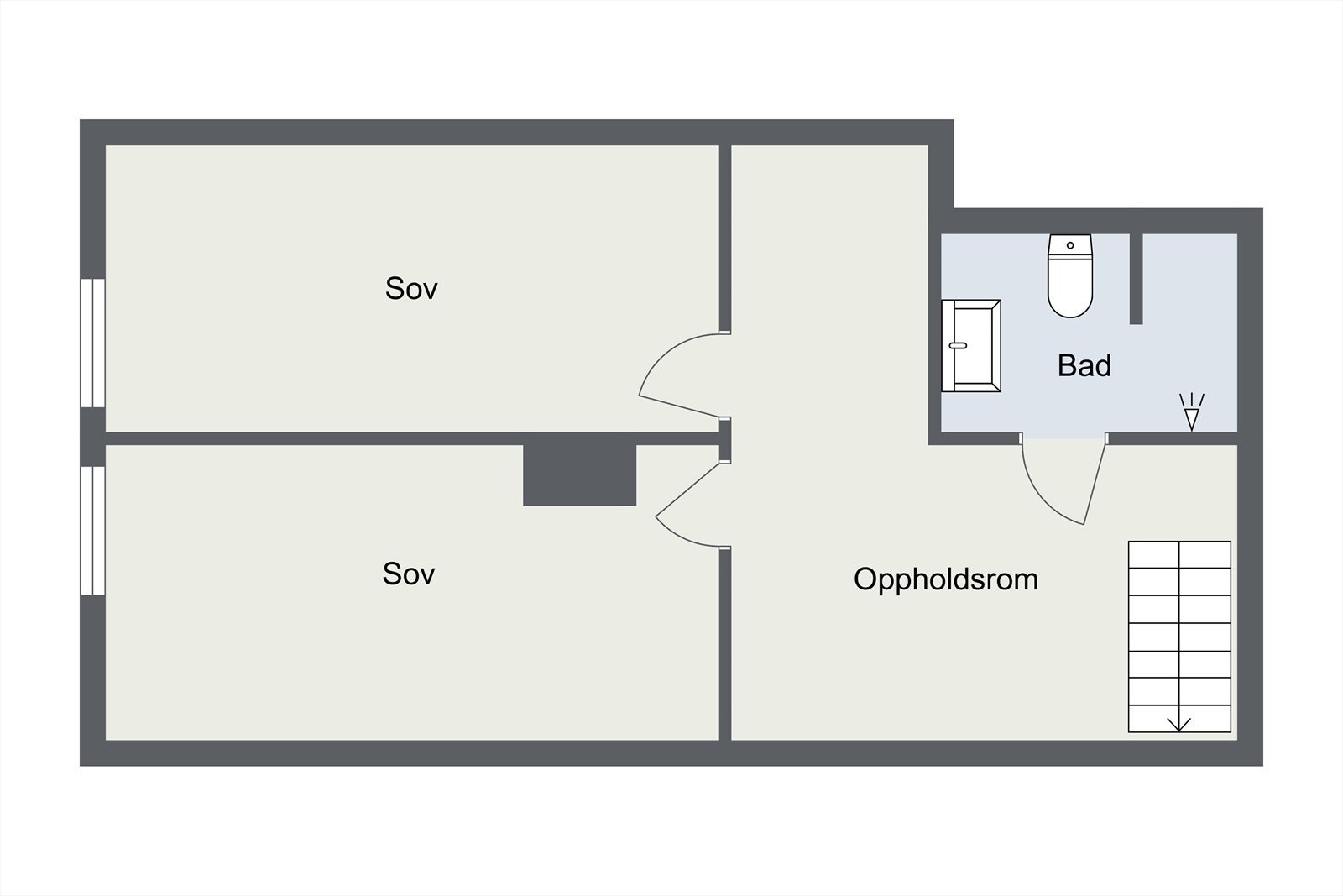 Plantegning loftsetasje. Galleribilde