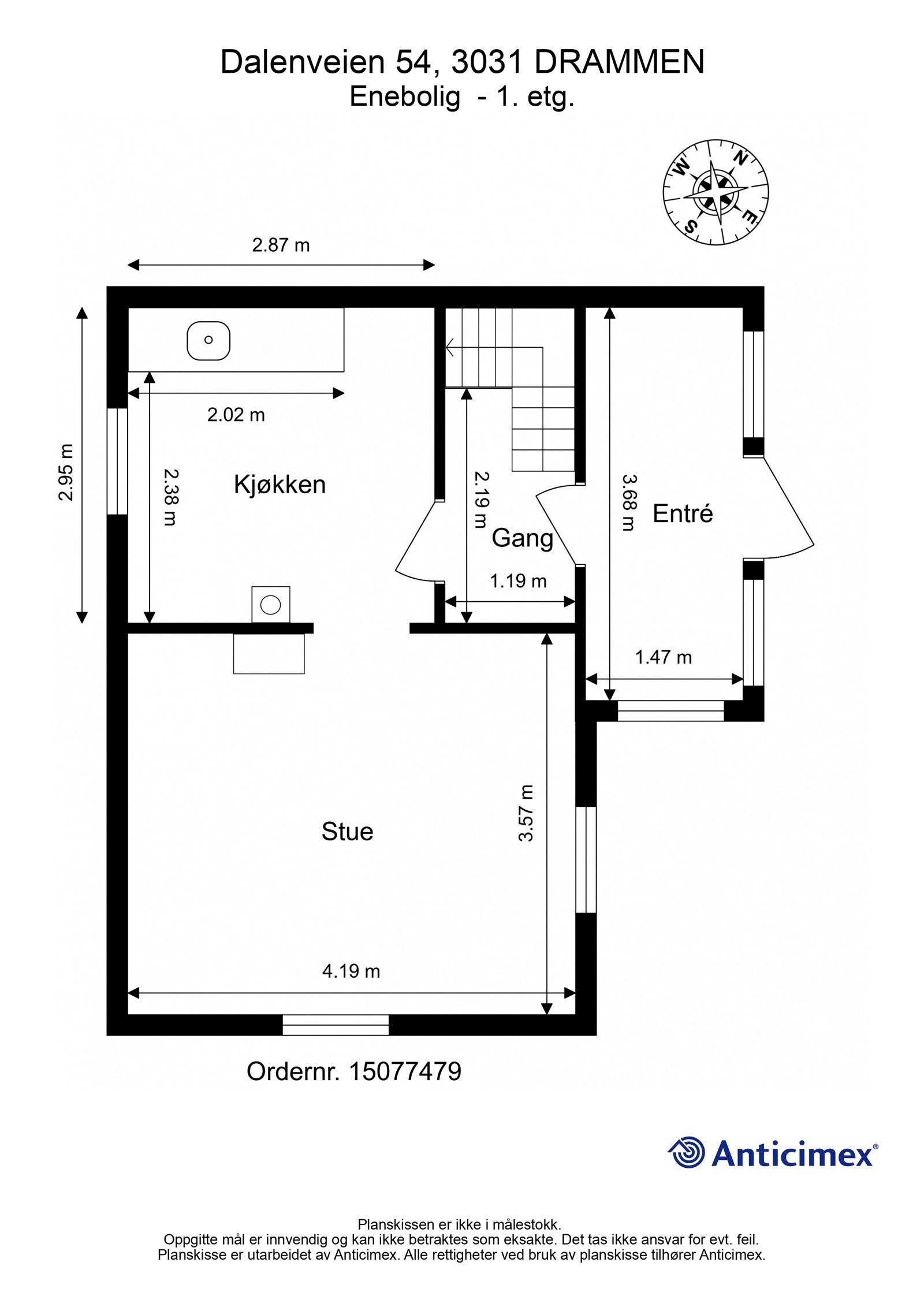 Plantegning enebolig - 1. etg Galleribilde