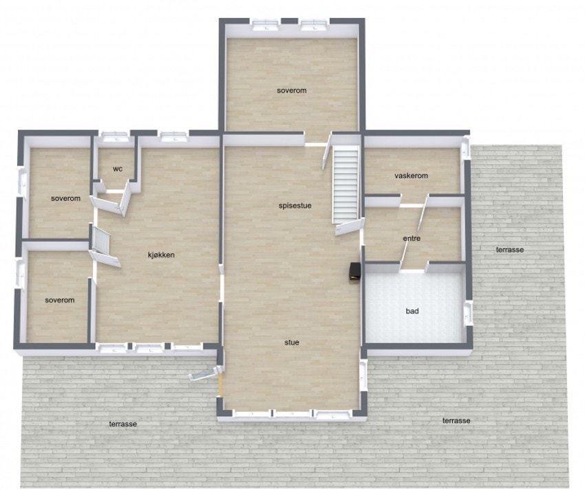 Plantegning 1. etasje Galleribilde