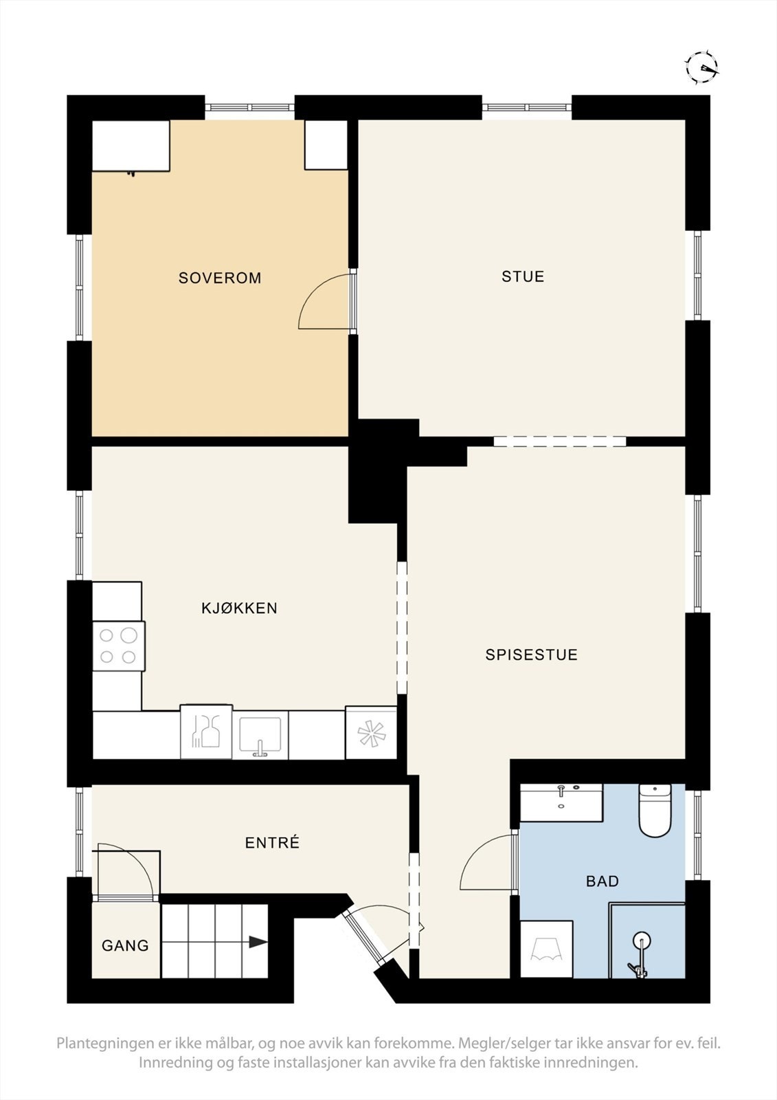 Plantegning 2. etg - Mathiesens Gate 9A. Galleribilde
