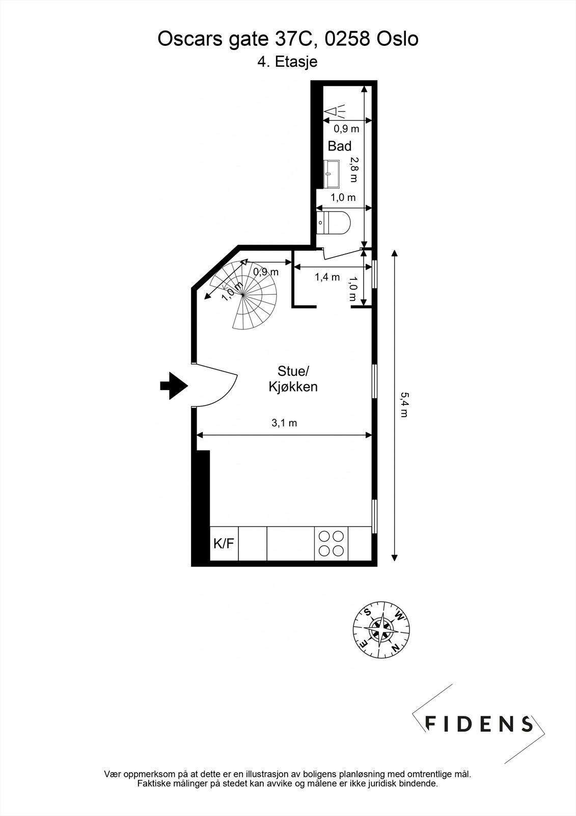 Plantegning 4. etasje. Galleribilde