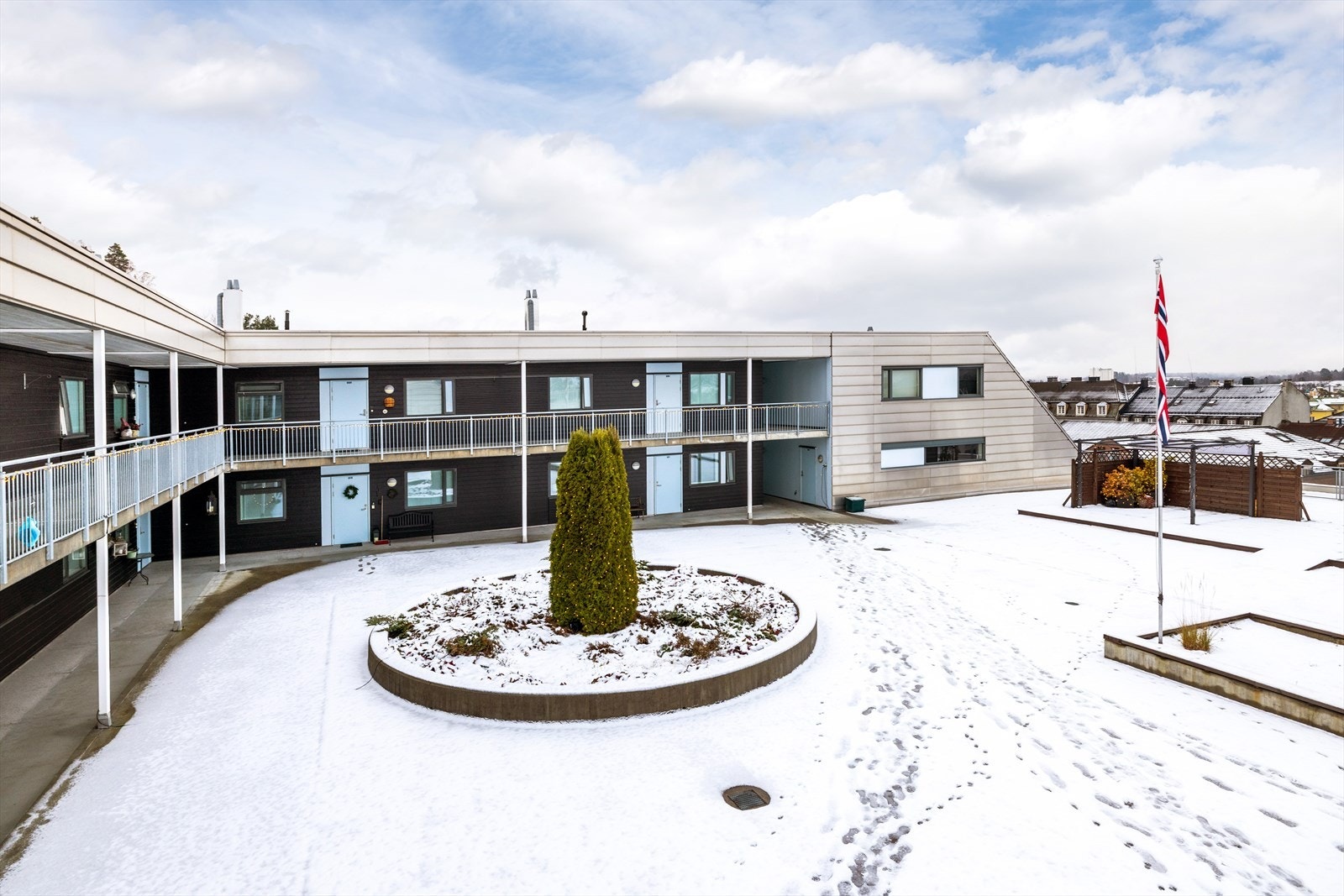 Det er god plass for diverse aktiviteter i det skjermede fellesområdet. Galleribilde