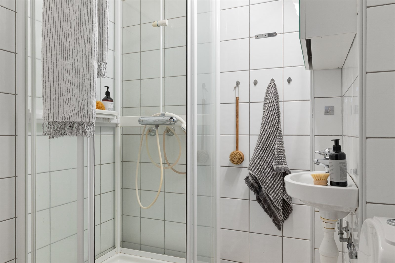 Badet har opplegg for vaskemaskin. Galleribilde