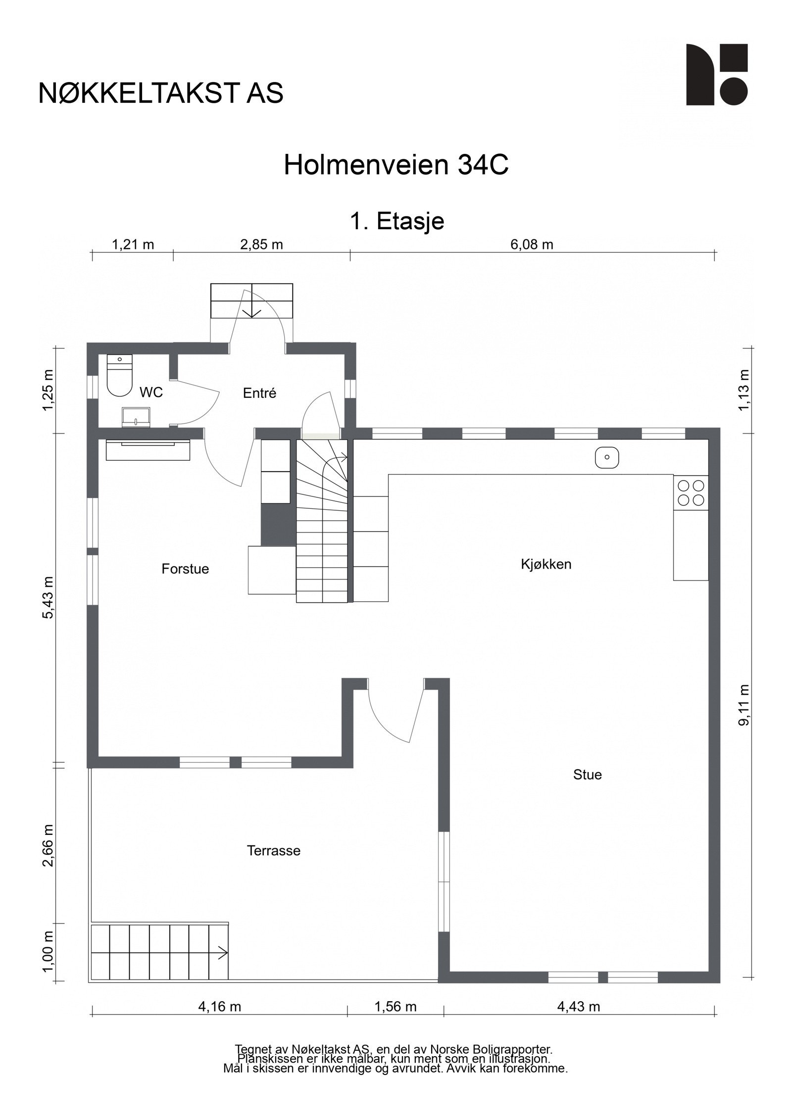 Plantegning 1. etasje Galleribilde