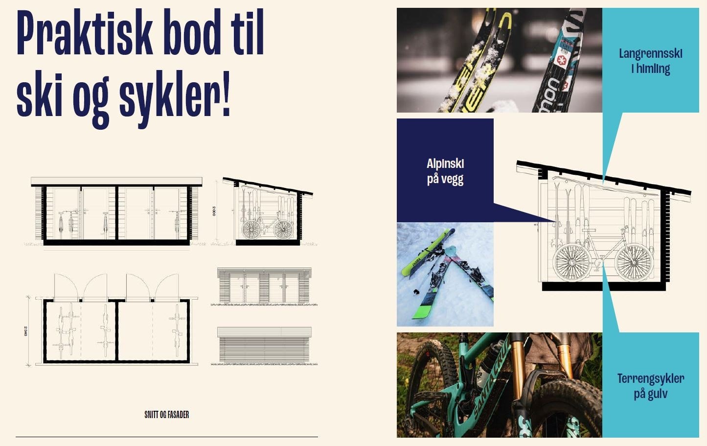 Ekstern bod for ski og sykler. Galleribilde