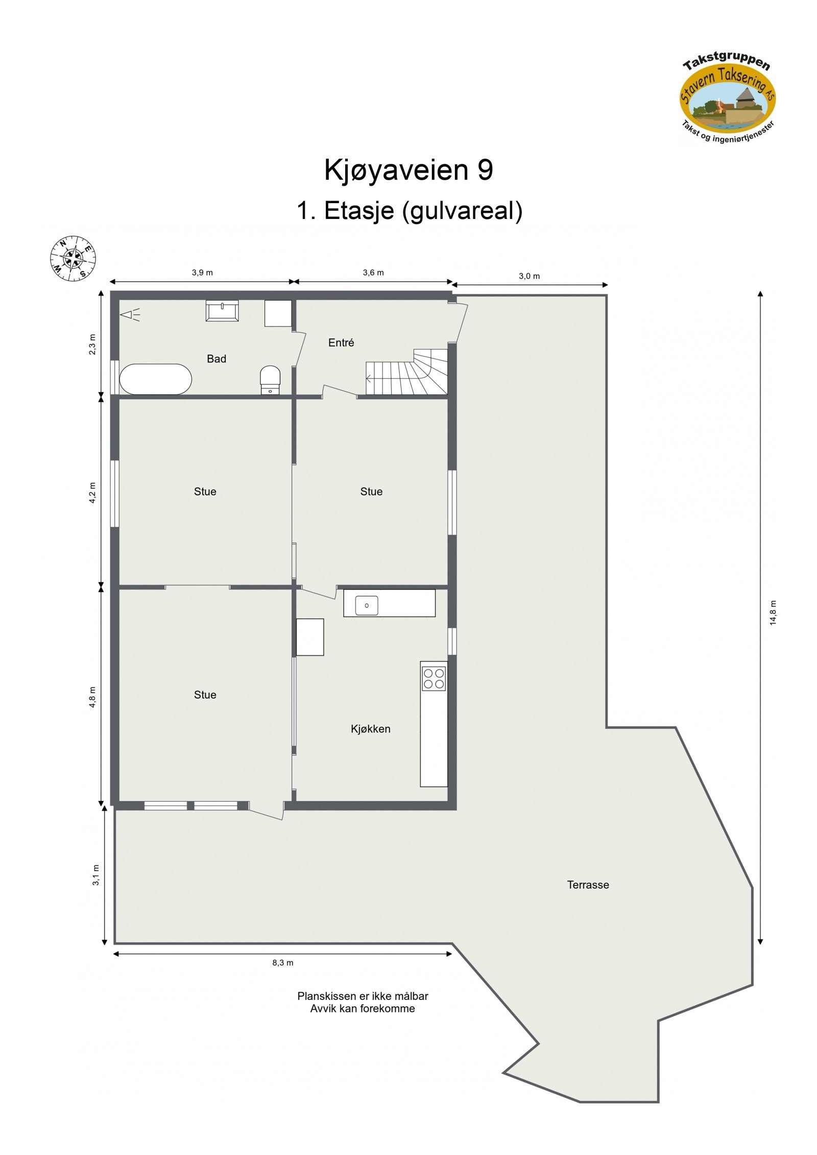 Plantegning 1. etasje Galleribilde