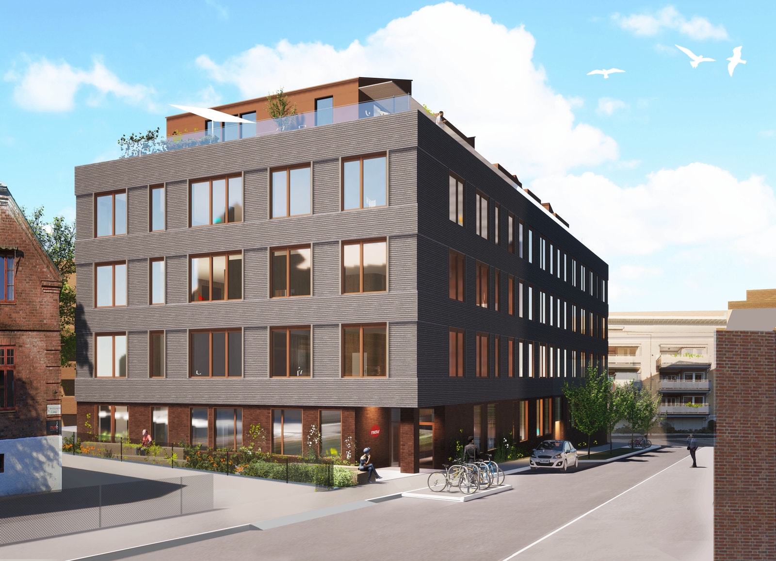 Første Breeam-Nor "Very Good" Kontorbygg i Sandefjord sentrum.
Bra for miljøet og alle som leier. Lave energikostnader. Galleribilde