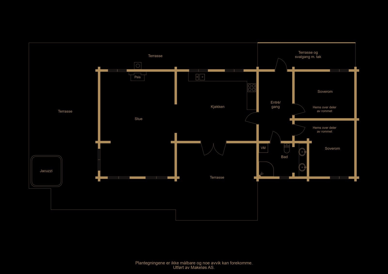 Plantegning hovedhytte - illustrasjon, avvik kan forekomme Galleribilde