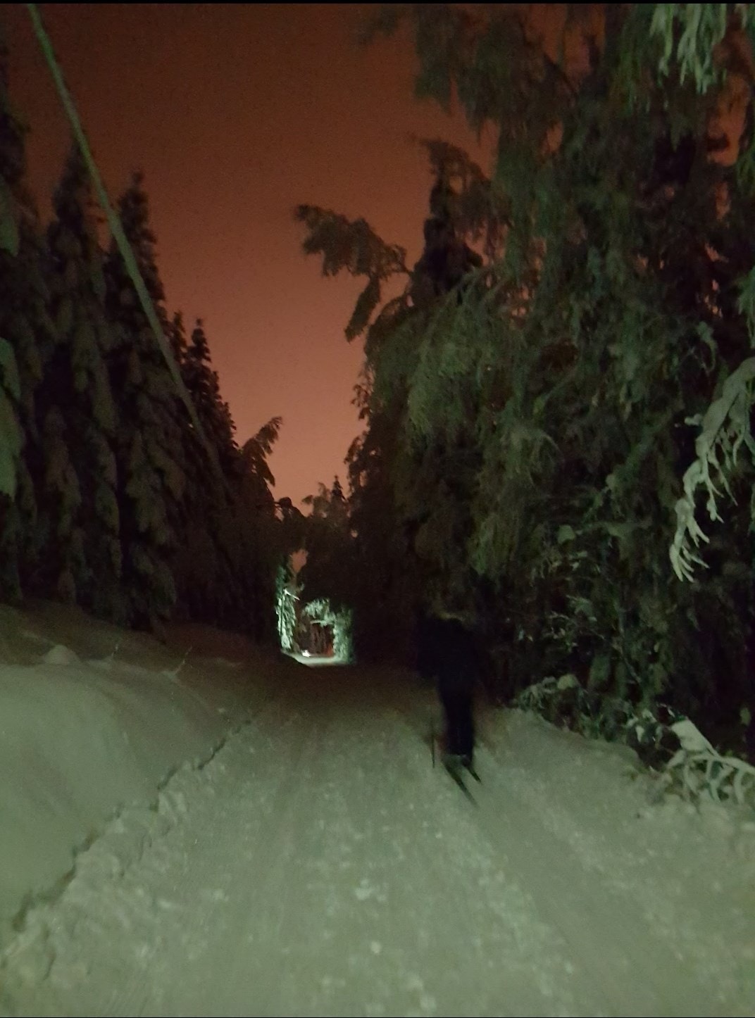 Milevis med skiløyper når værgudene er med oss. Lysløype i Bjønndalen, samt mot Linnerudkollen. Selger stemningsbilde. Galleribilde