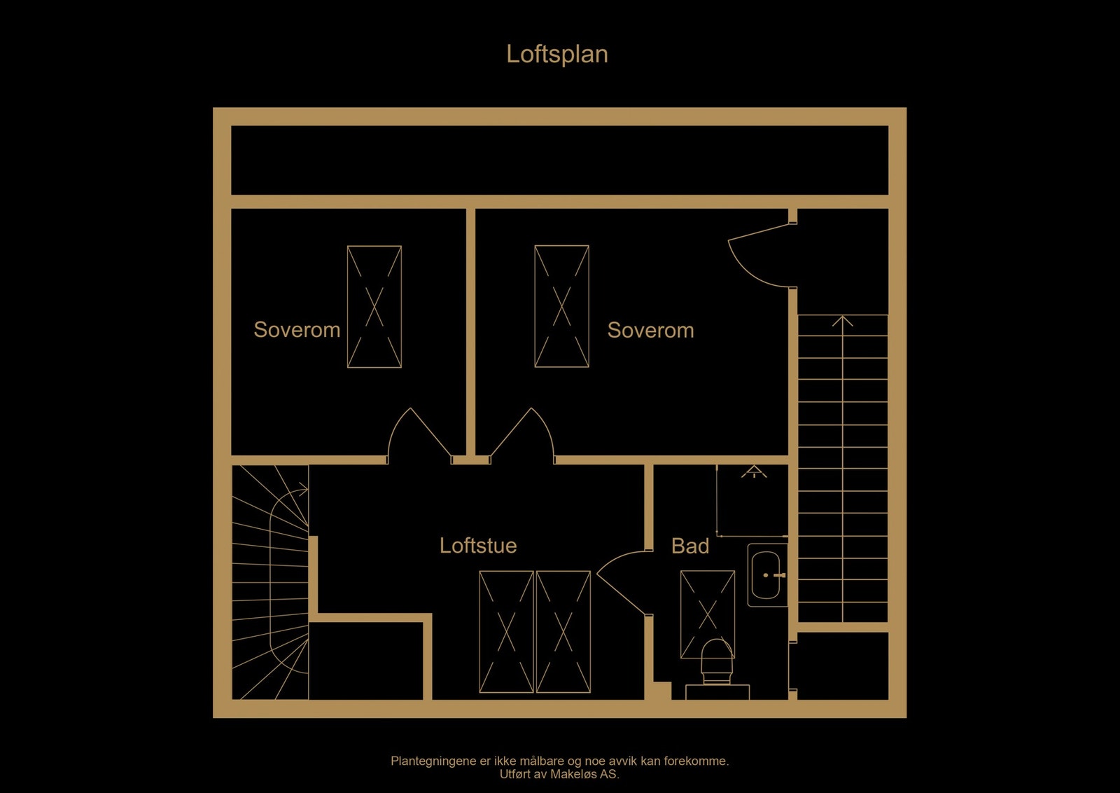 Plantegning loftsplan - illustrasjon, avvik kan forekomme Galleribilde