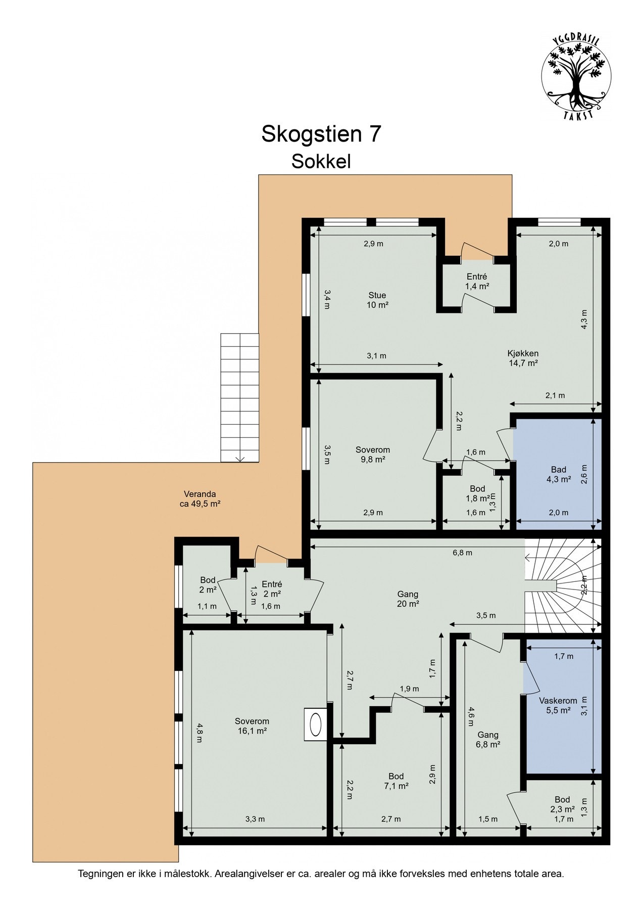 Planskisse sokkeletasje Galleribilde