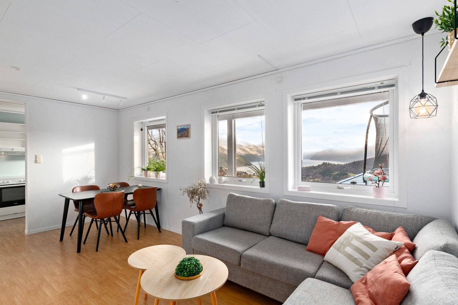 Det er god plass til både sofagruppe og spisestue om ønskelig. Galleribilde