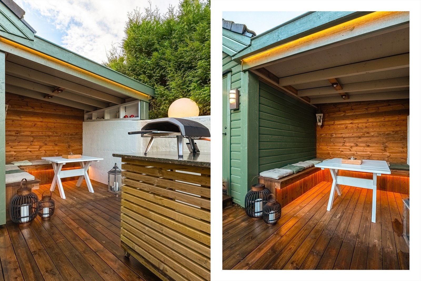 Ved inngangspartiet er det laget til en hyggelig utesone hvor man kan kose seg på sommerstid Galleribilde