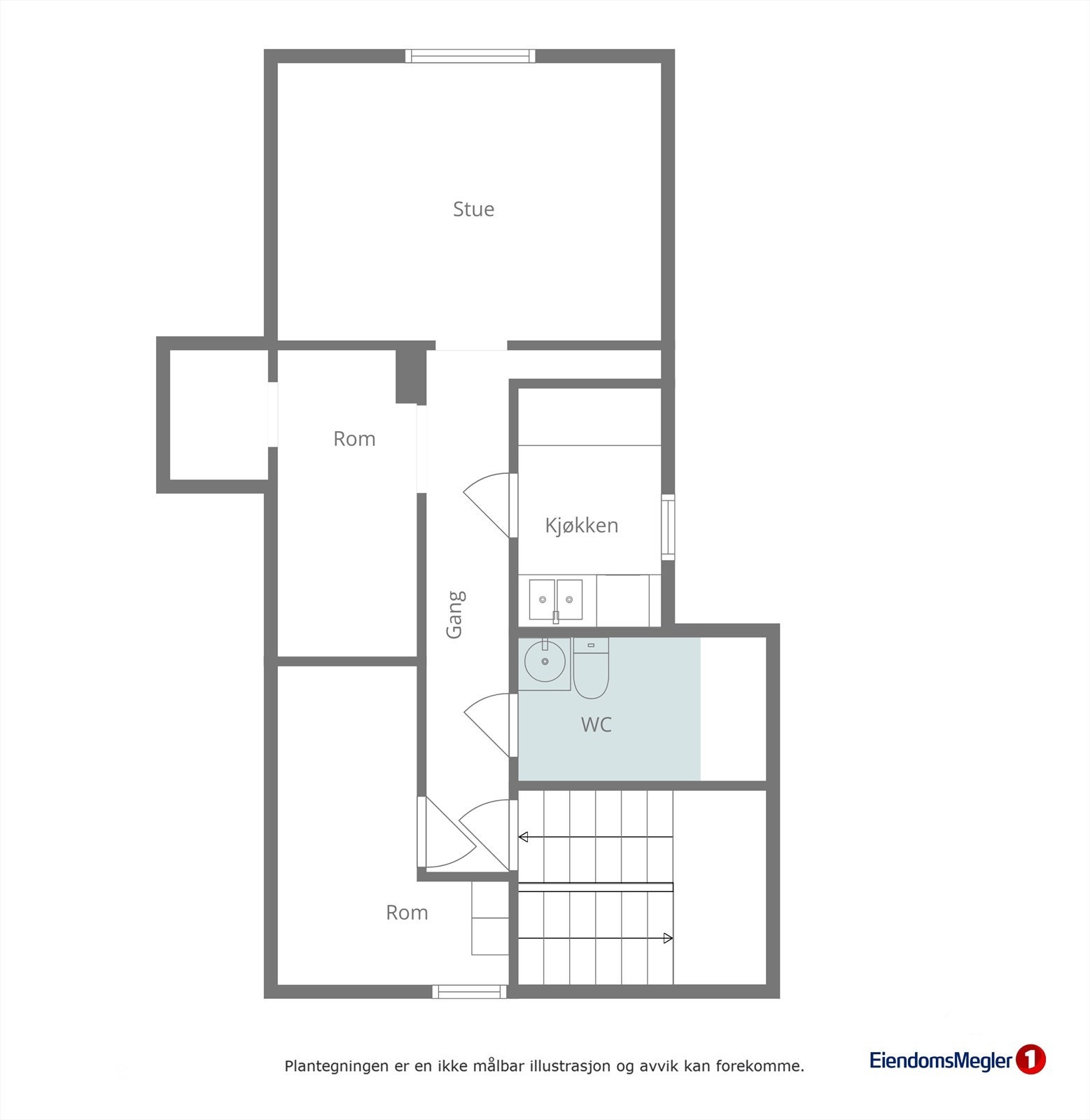 Planløysning loft i dag (ikkje omsøkt eller godkjent). Galleribilde