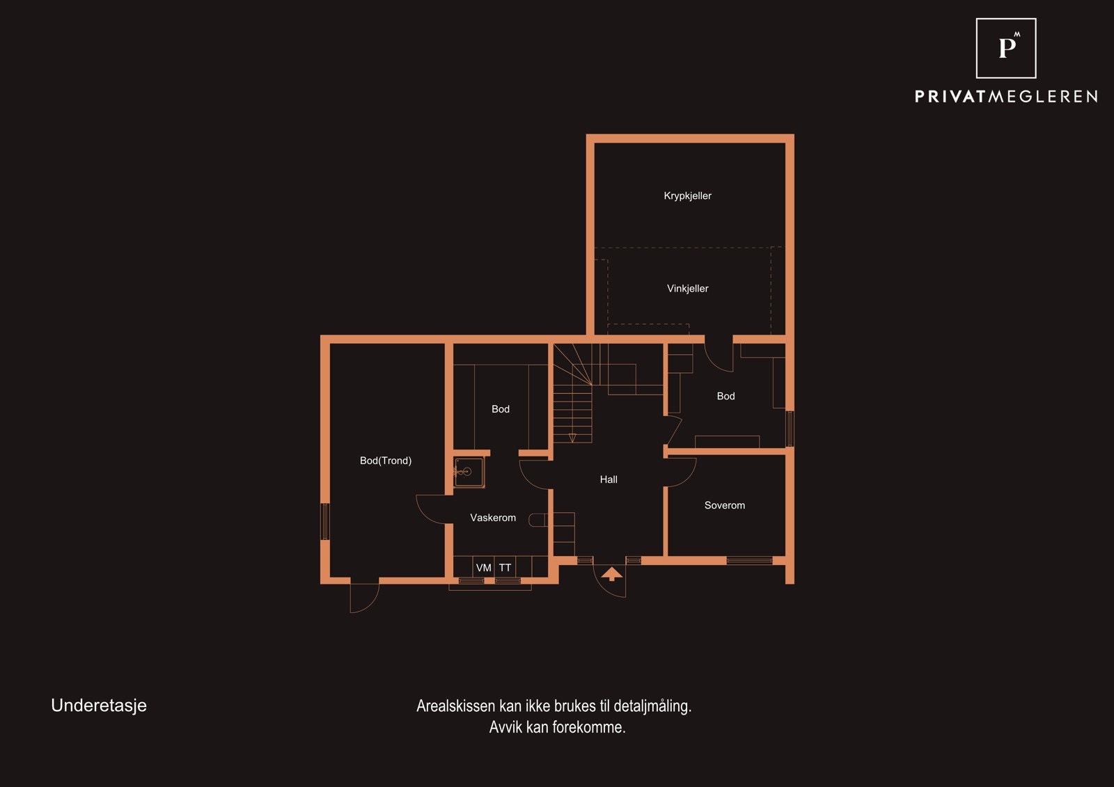 Plantegning av underetasjen. Galleribilde