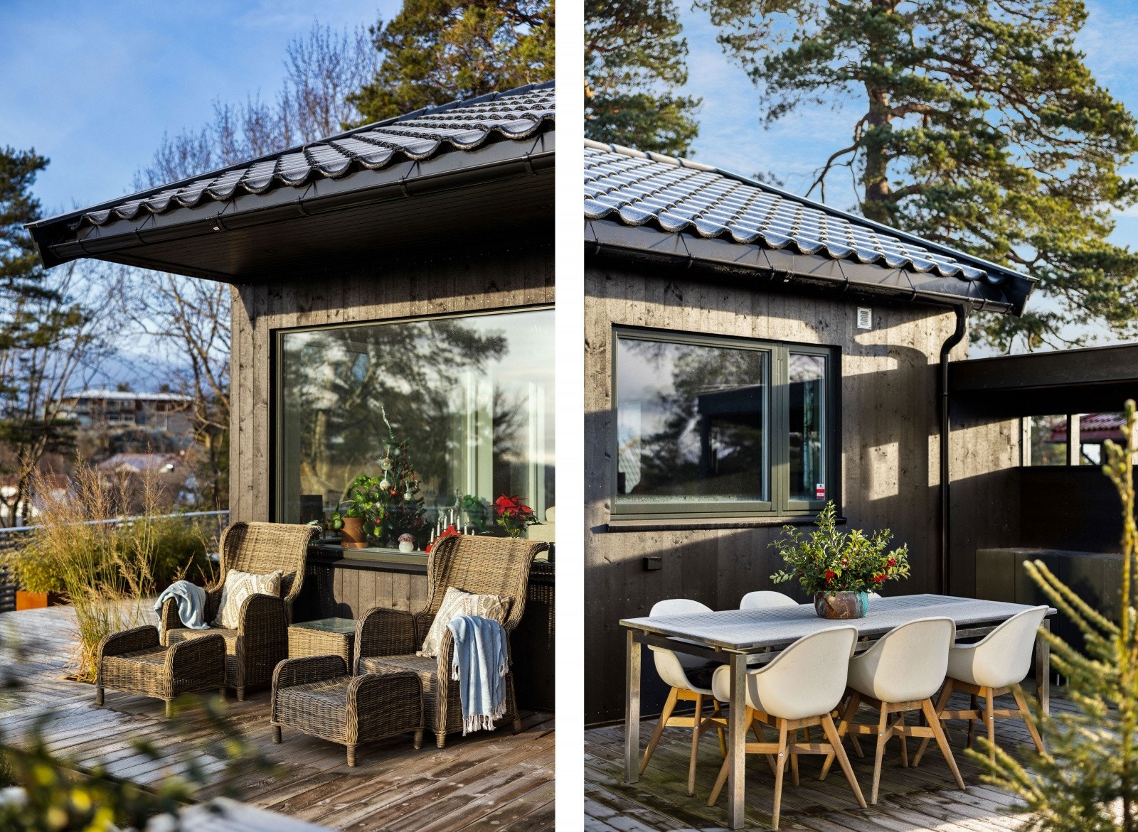 Det er laget en terrasse på ca. 50 kvm, samt klargjort for utestue med platting på ca. 14,4 kvm. Galleribilde