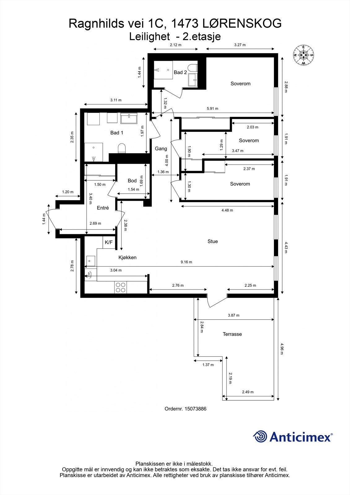 Plantegning 2.etg Galleribilde