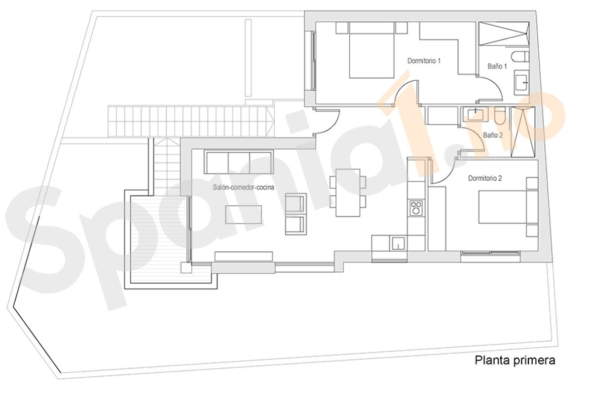 Plantegning av toppleilighet Galleribilde