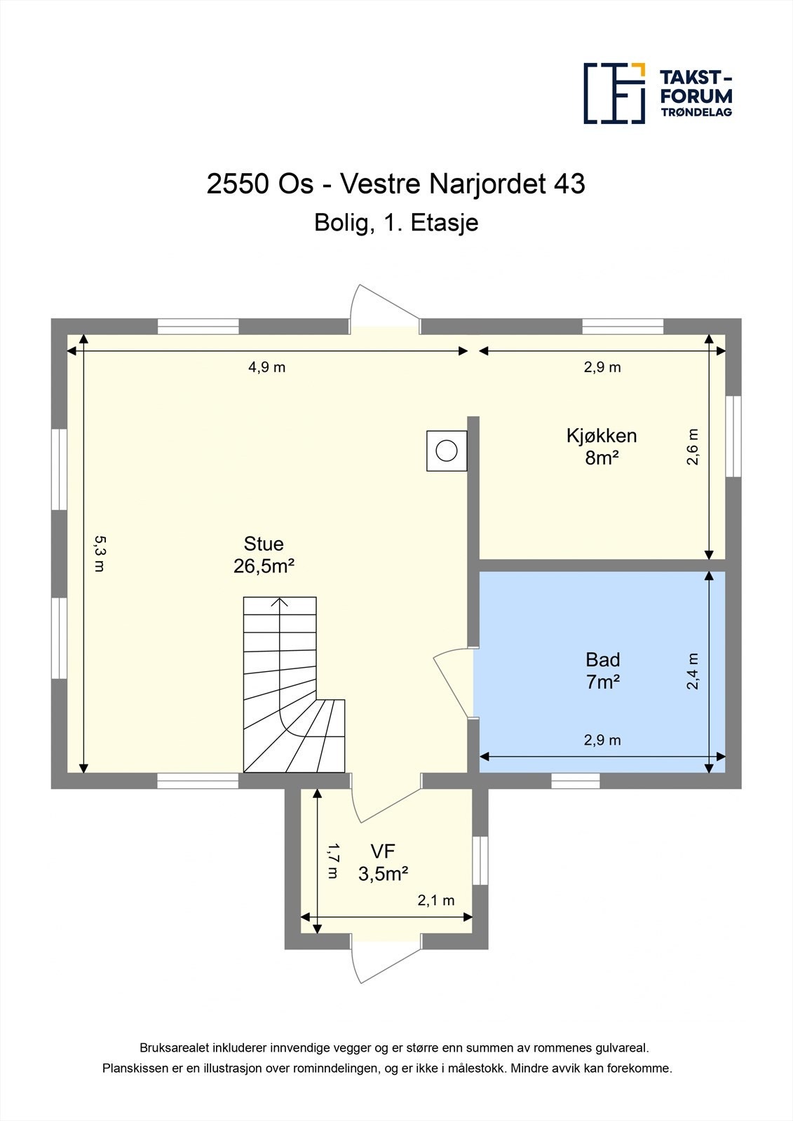 Planskisse 1. etasje bolig. Galleribilde