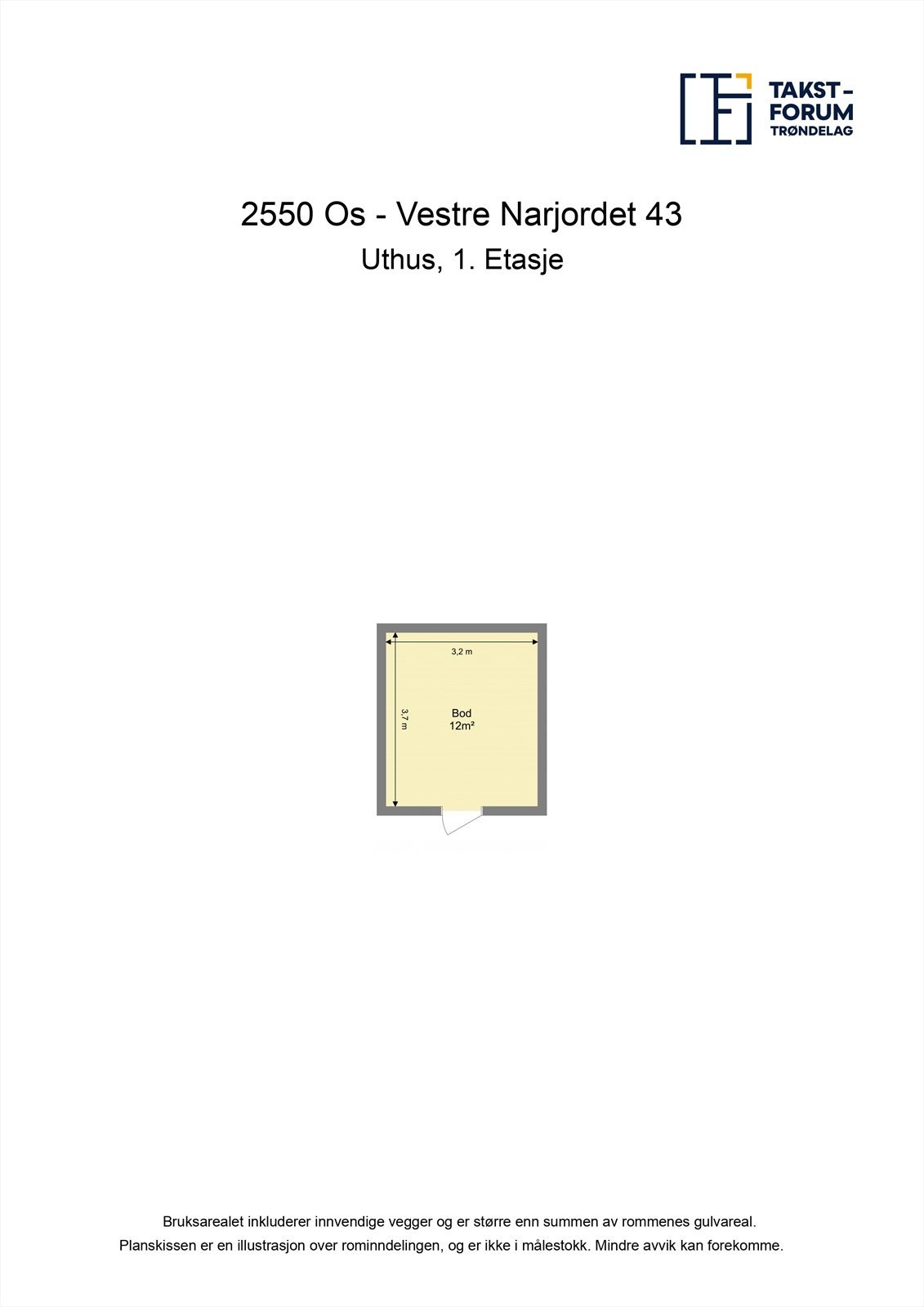 Planskisse uthus. Galleribilde