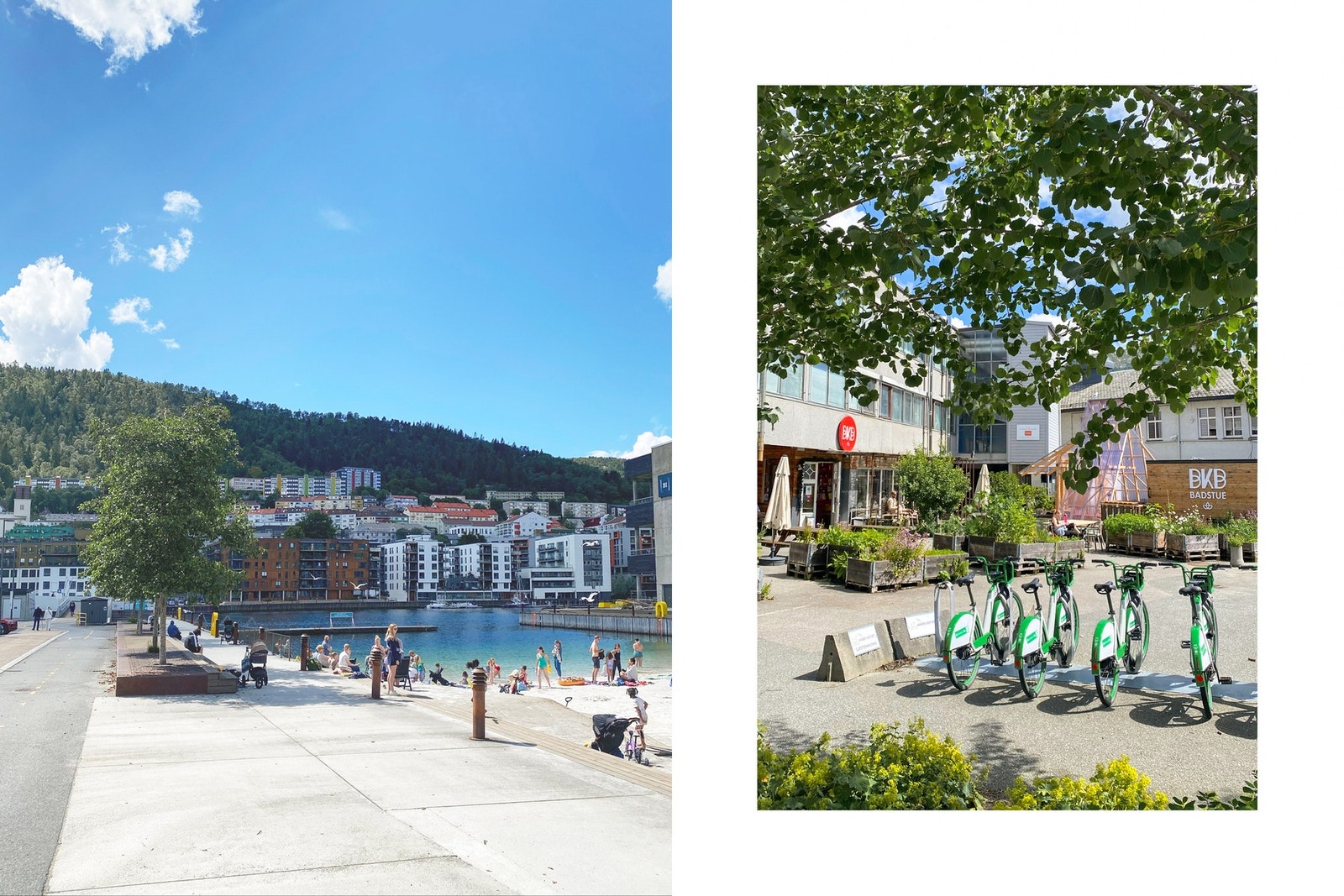 På de varmere sommerdagene kan du ta turen til badestranden som ligger like ved BI Galleribilde