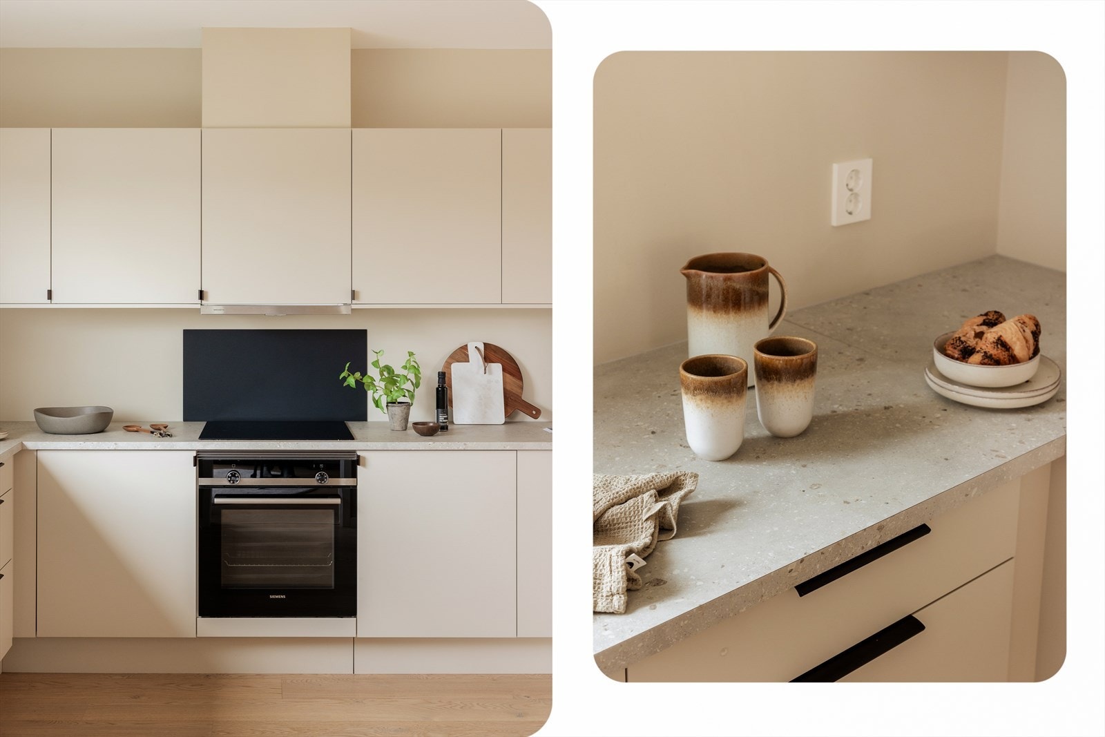 Rikelig med skap- og benkeplass gir optimale forhold for både matlaging og organisering Galleribilde