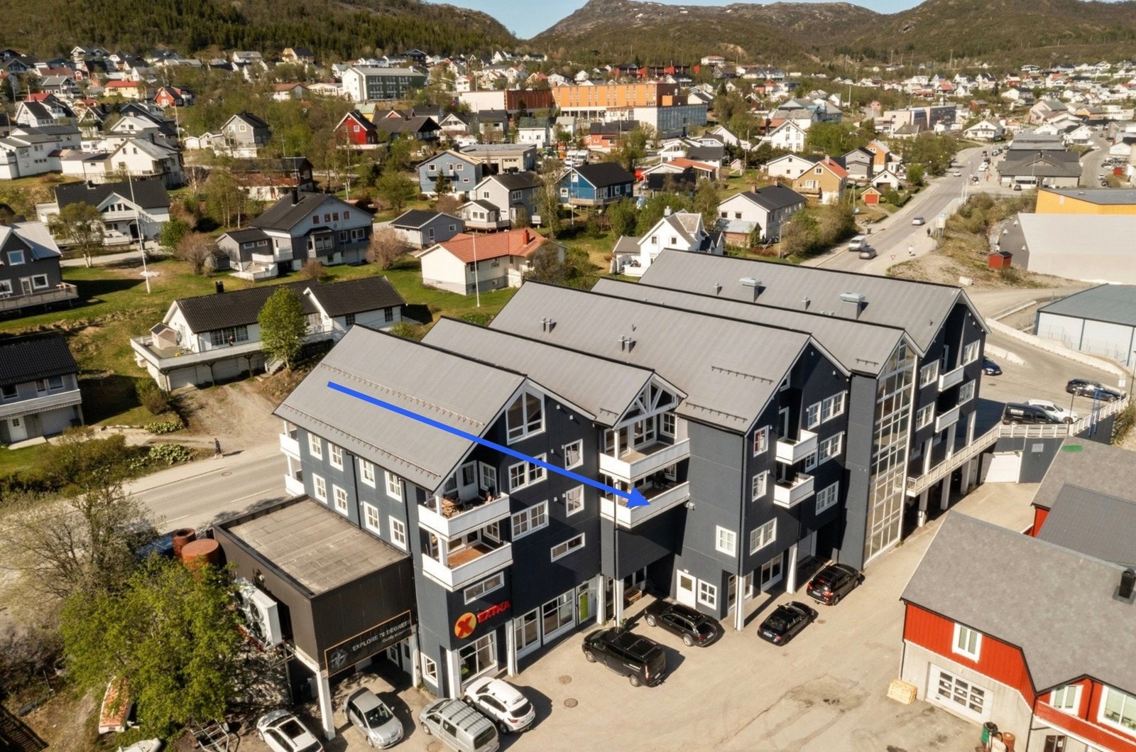 Se pil hvor leiligheten ligger. Galleribilde