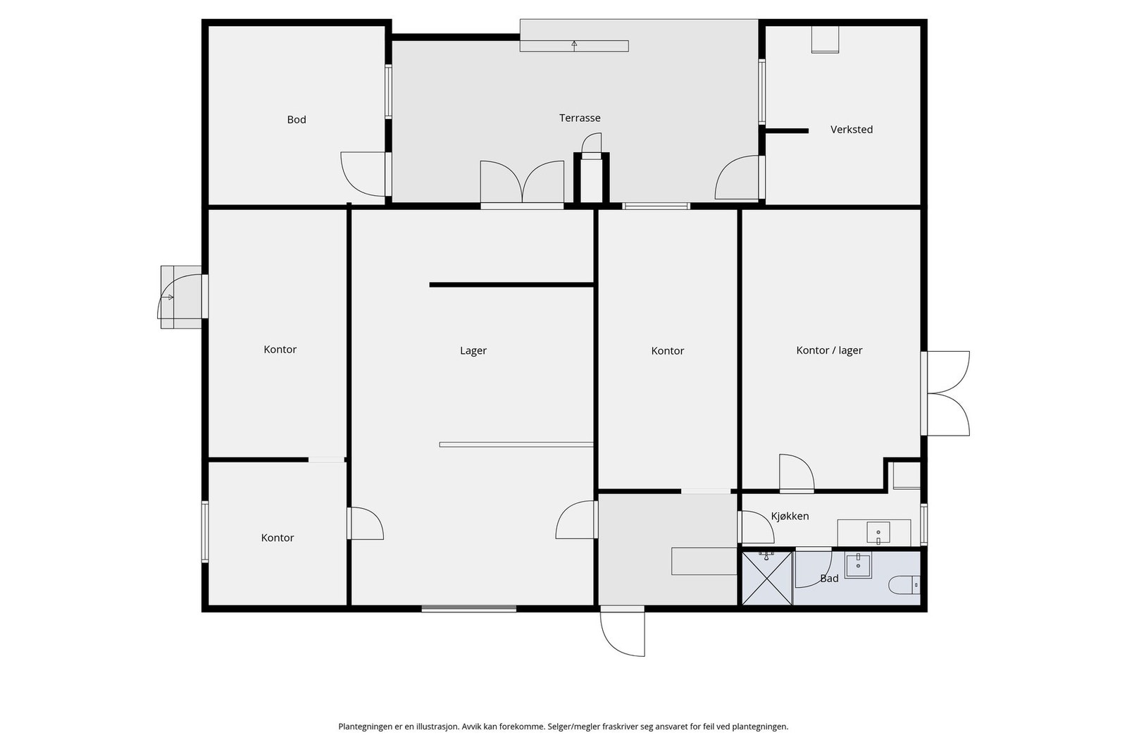 Plantegning driftsbygg / garasje Galleribilde