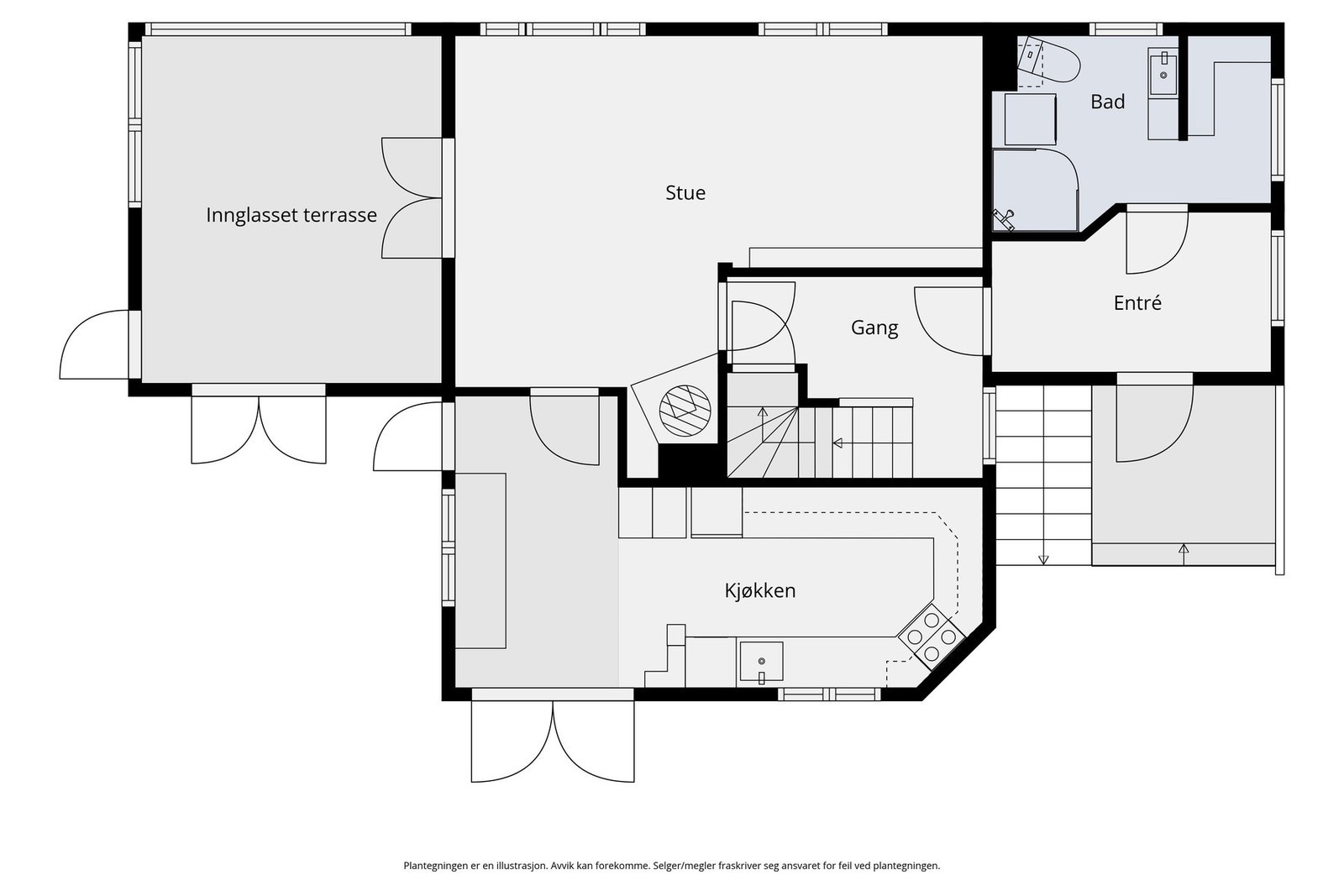 Plantegning 1. etasje. Galleribilde