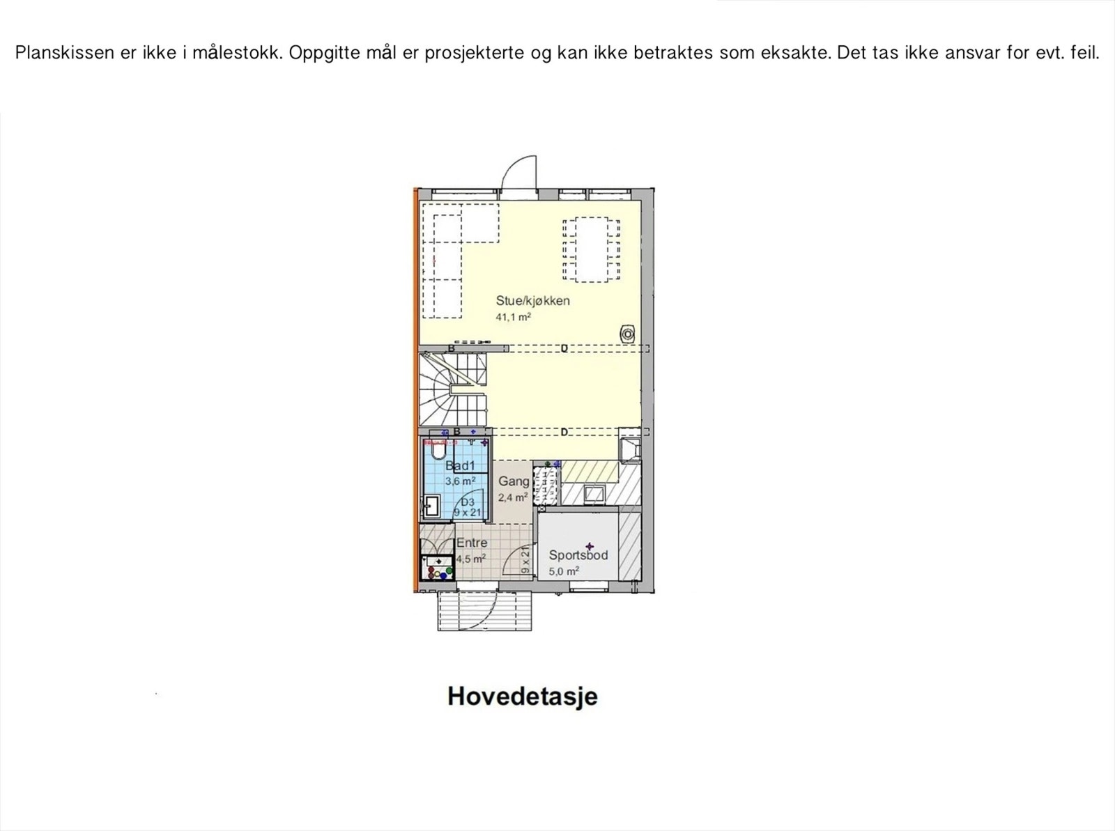 Plantegning 1. etasje Galleribilde