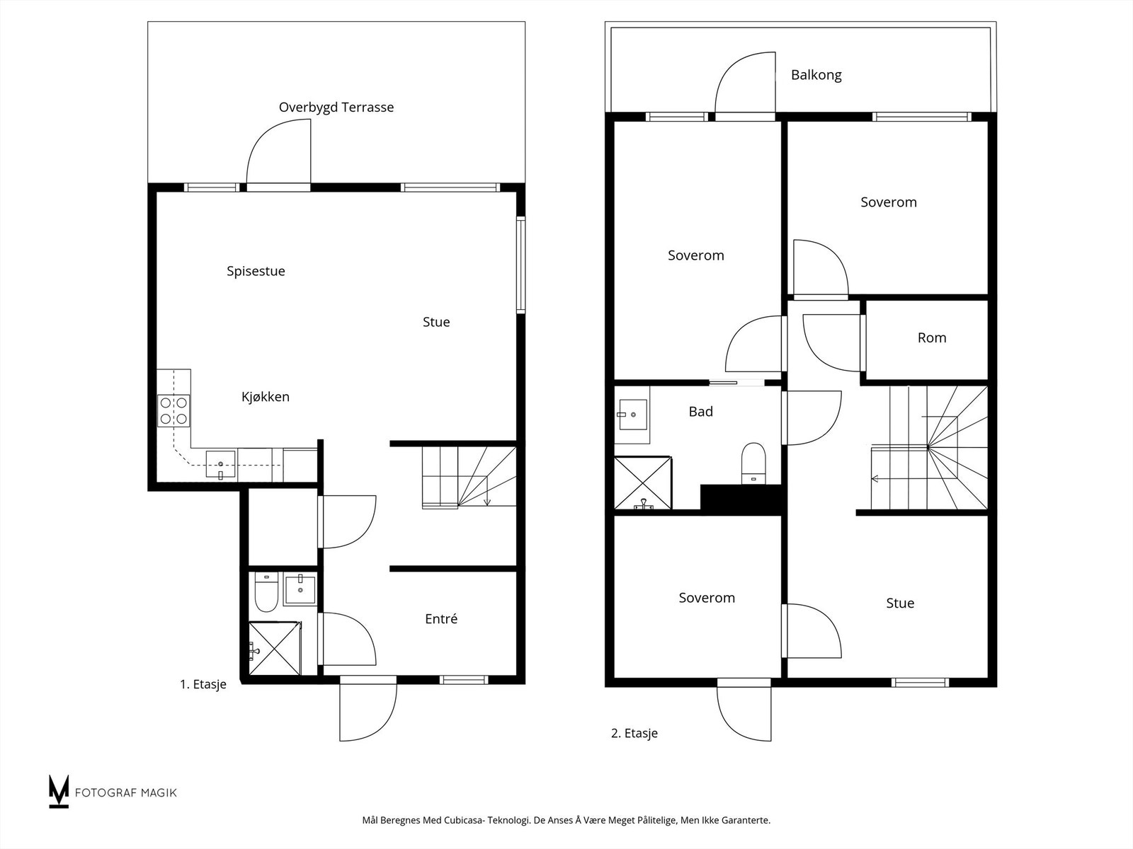 Plantegning 1.- og 2.etasje Galleribilde