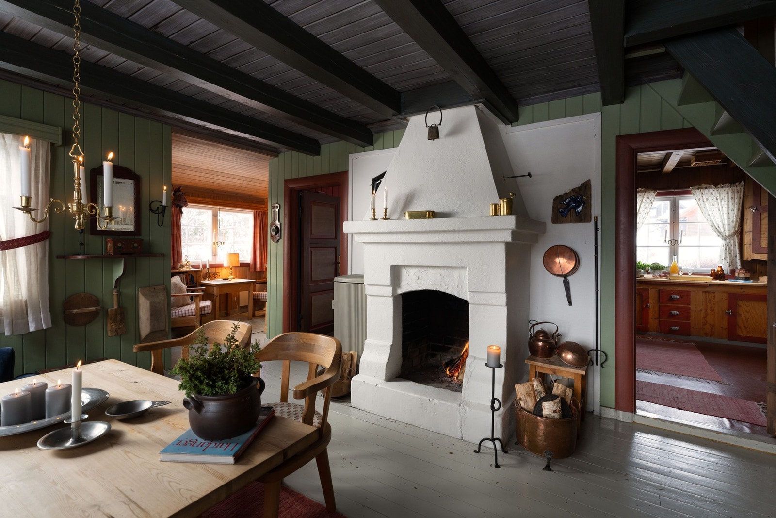 Koselig peis med åpen grue Galleribilde