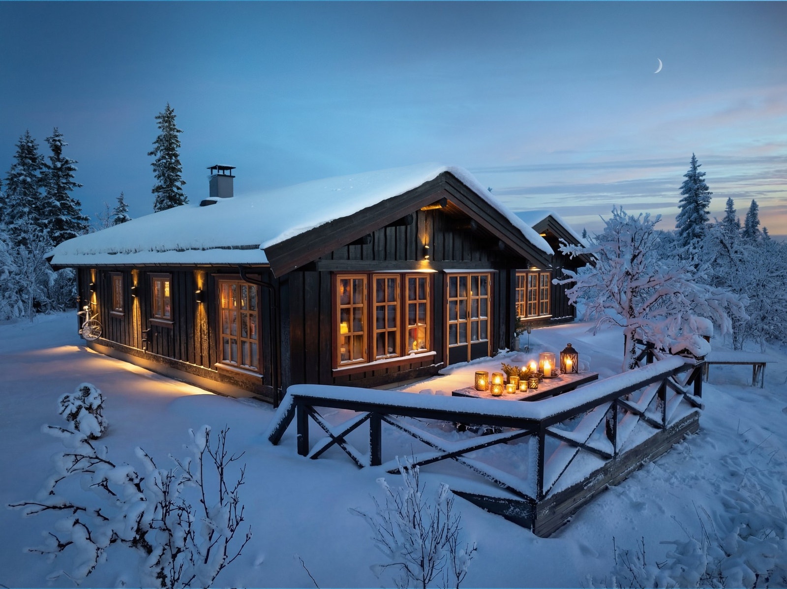 Høyt over hverdagen finner du denne koselige hytten Galleribilde