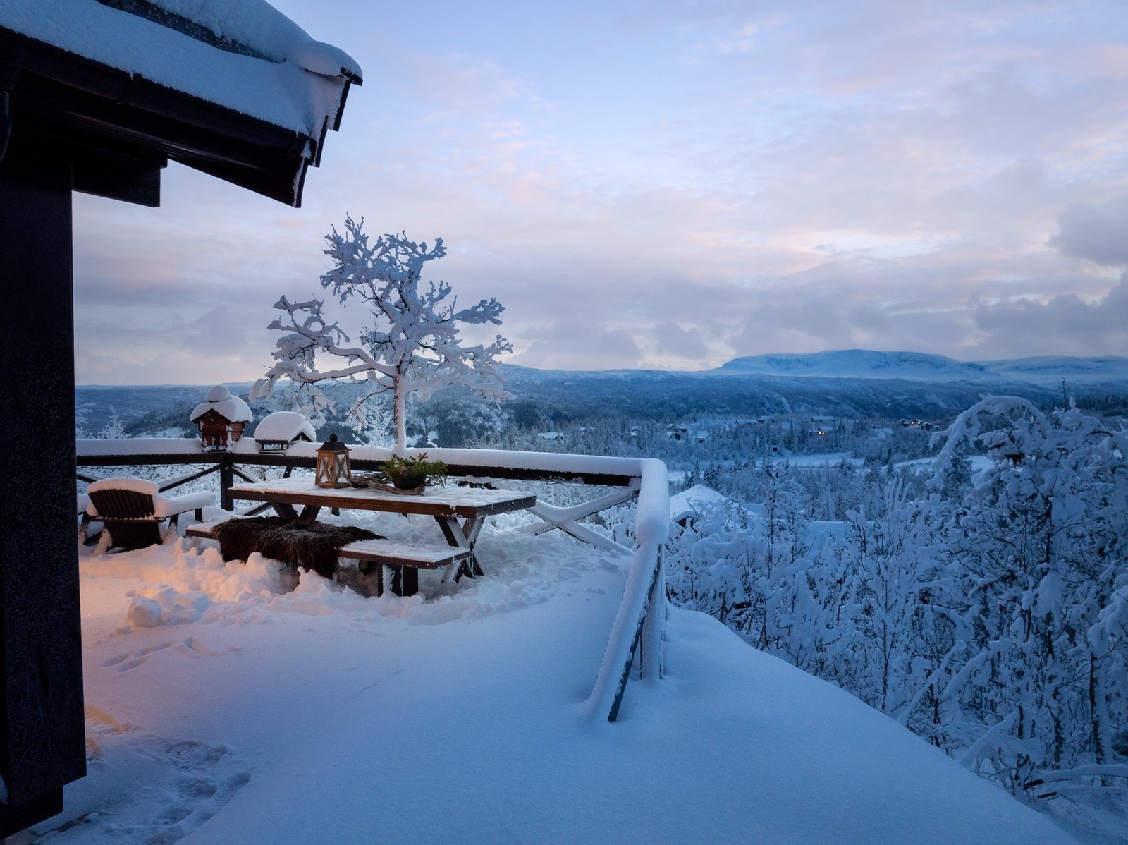 Fantastisk utsikt fra hytten Galleribilde