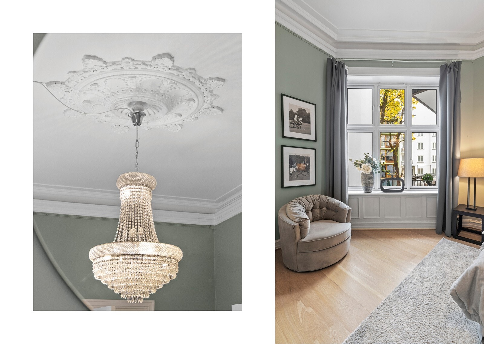 Lysekronen i taket gir rommet et herskapelig preg. Galleribilde